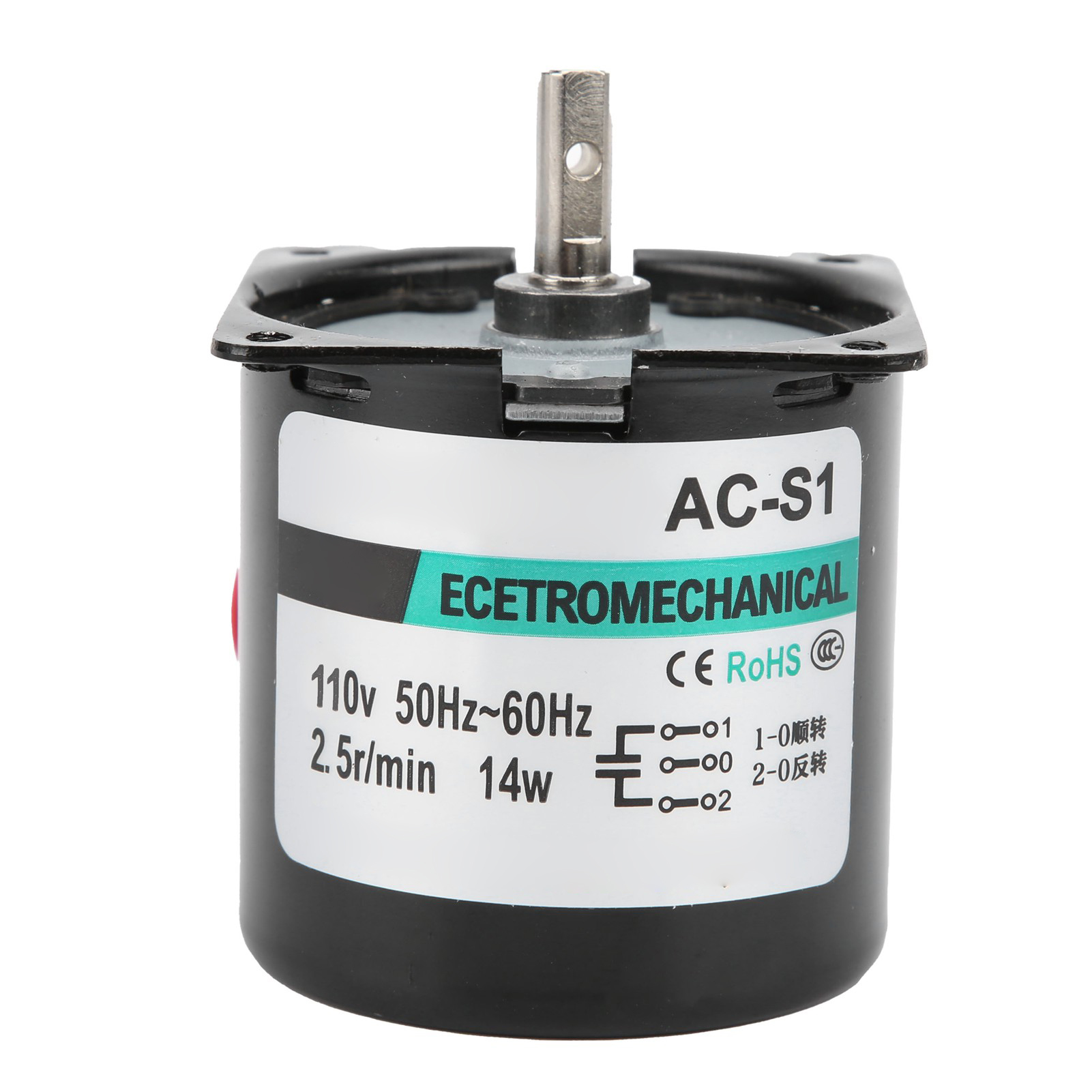 14-w-wechselstrom-permanentmagnet-synchronmotor, 2-wege, Hohes Torsionsmoment, Zentrale Wellenlagerung Xd60ktyz (2,5 U/min, 110 V Wechselstrom)