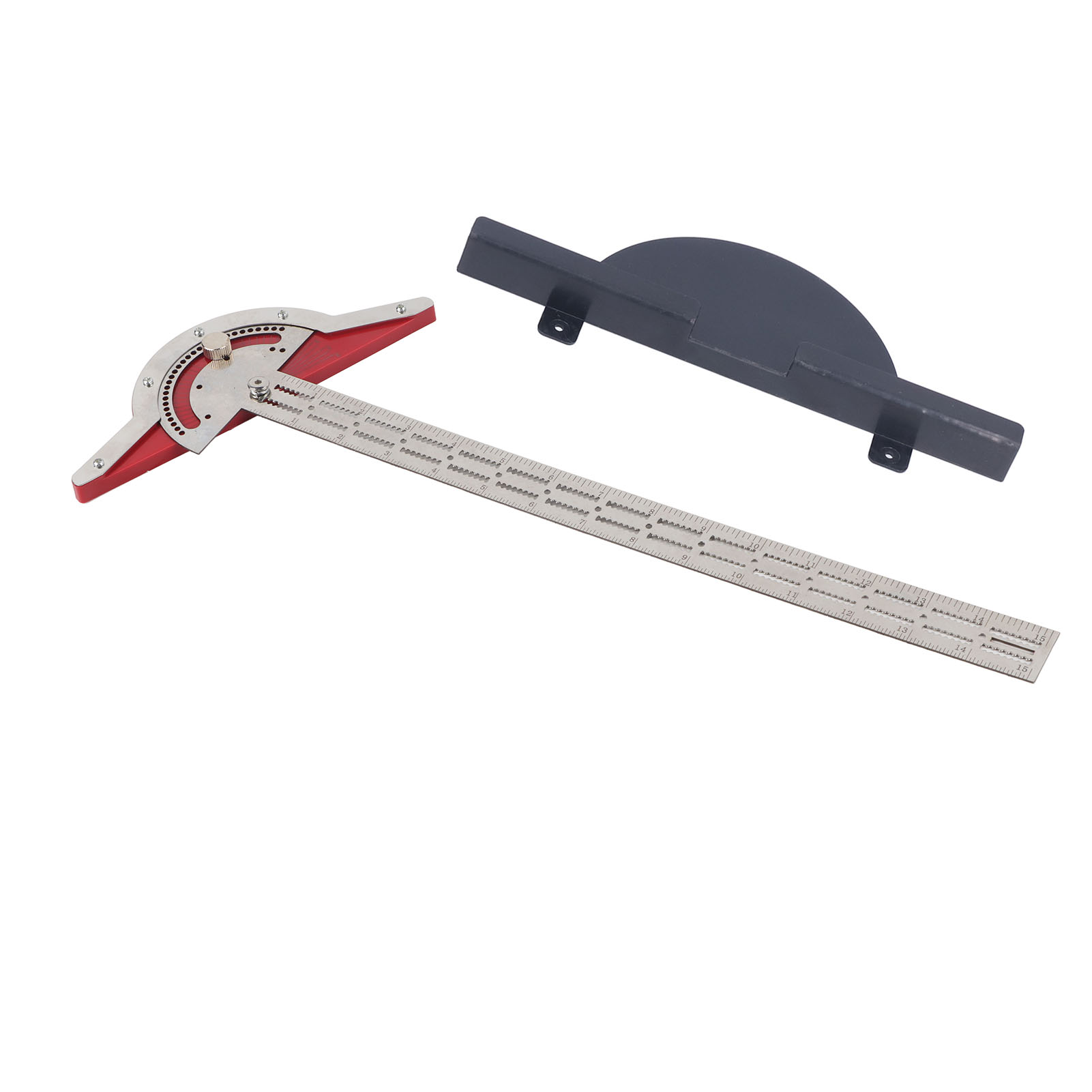 Kantenlineal, Winkelmesser, T-lineal Aus Aluminiumlegierung, Kantenlineal Für Schreiner, Studenten, Architekten Und Designer, 38 Cm (15 Zoll).