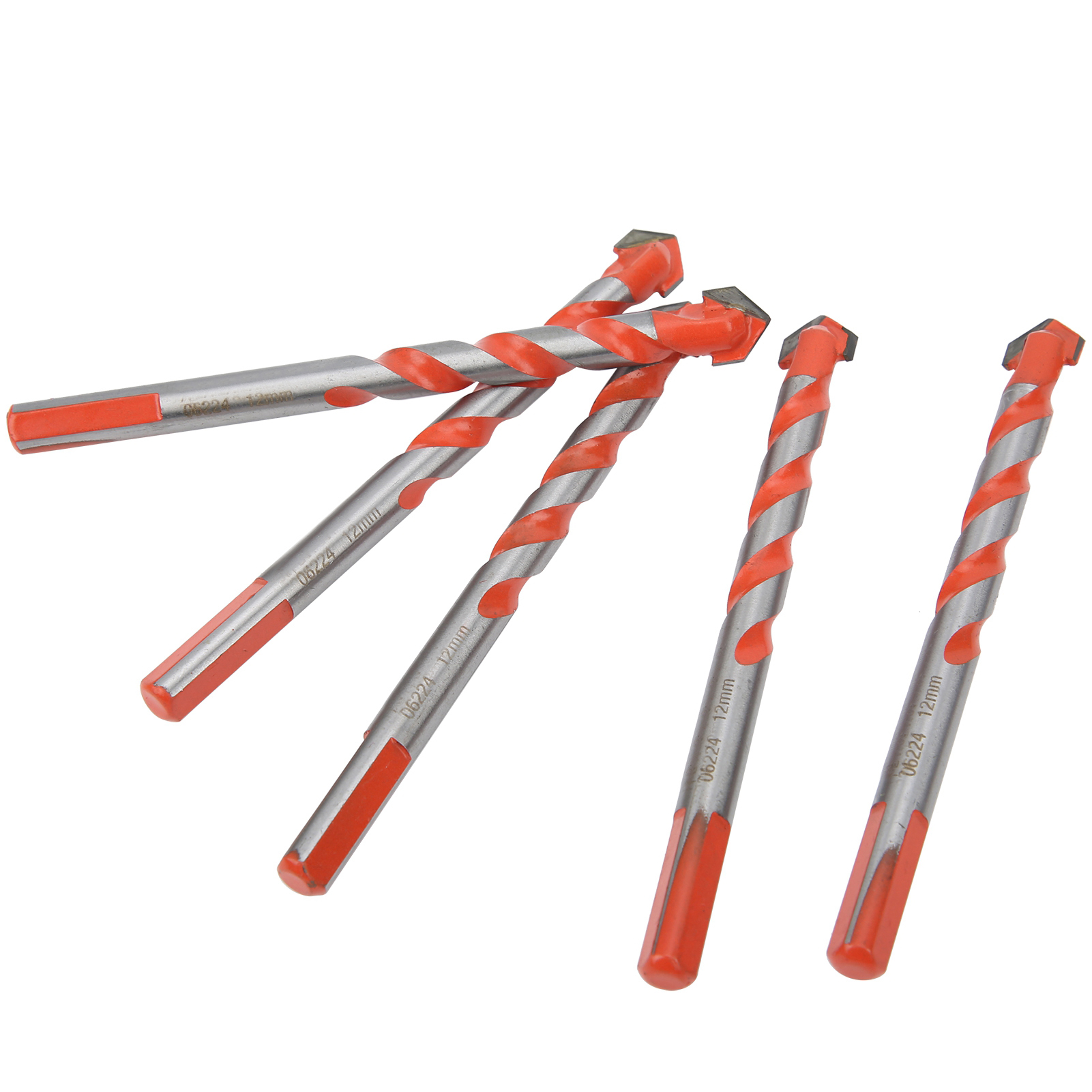 Set Mit 5 Multifunktionalen Hartmetallbohrern Mit Dreikantschaft, 12 Mm Elektrisches Bohrzubehör