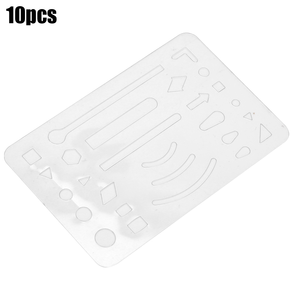 Packung Mit 10 Transparenten, Radierbaren Masken Mit 27 Löchern, Multifunktional, Für Technische Zeichnungen.