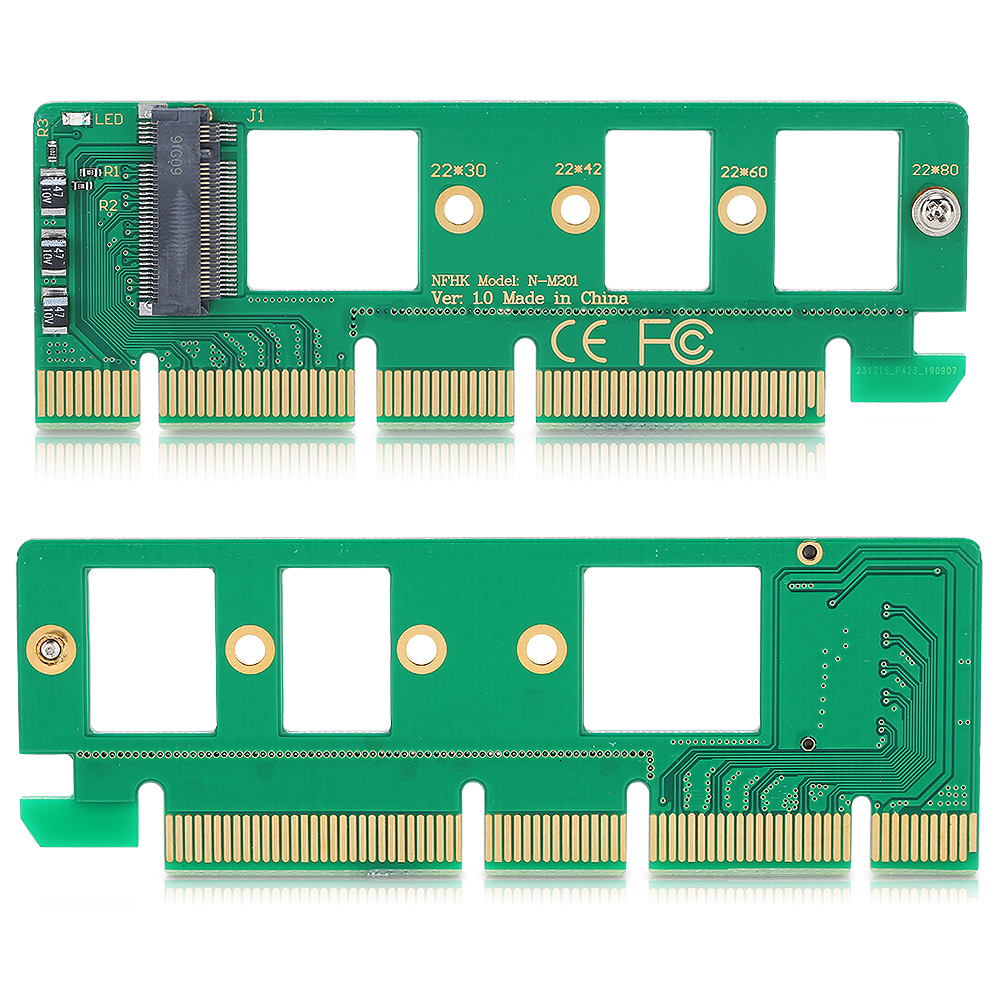 Pcie 3.0 X4 X8 X16 Zu Nvme M.2 Ssd Übertragungserweiterungskarte, Grünes Abs