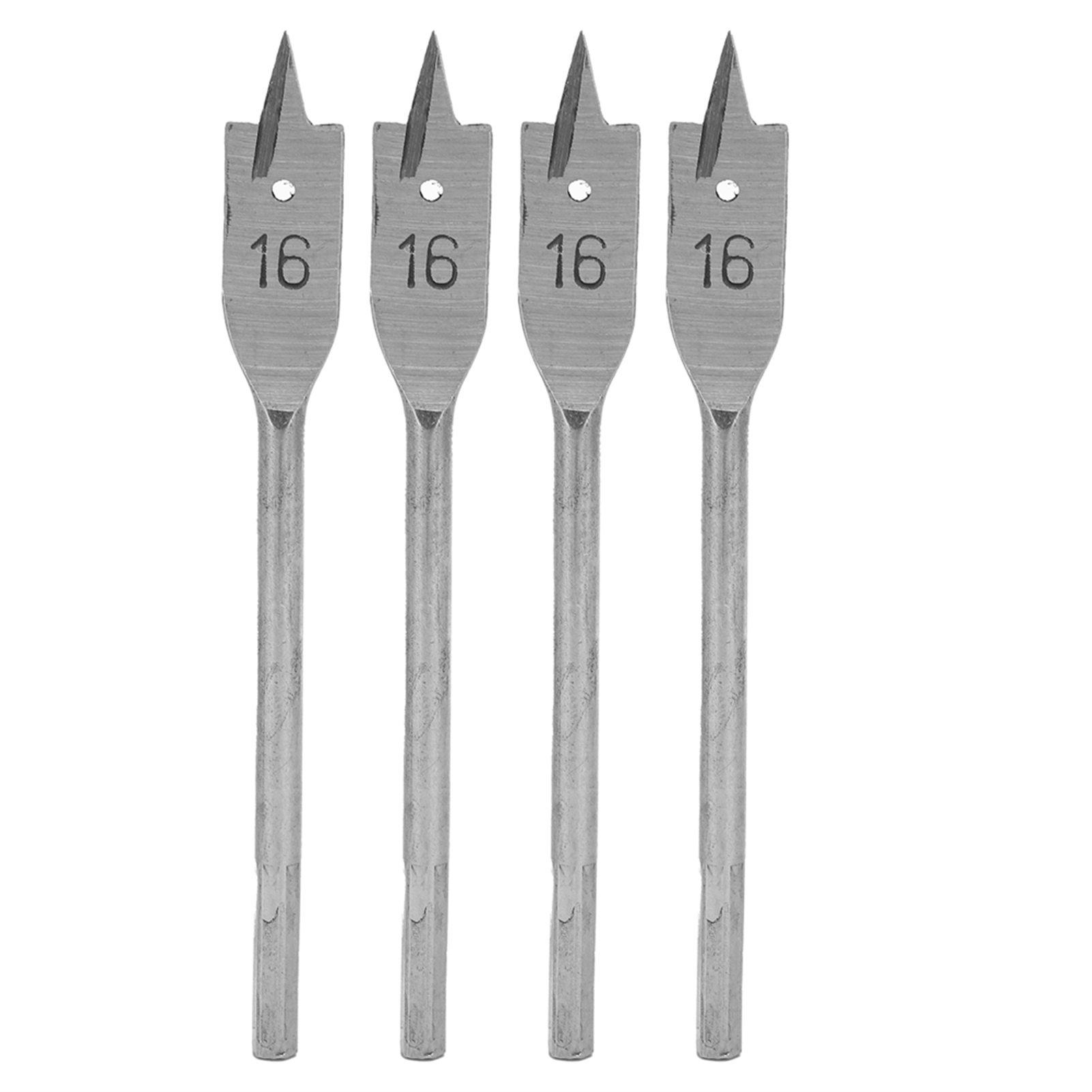 Set Mit 4 Flachen Holzbohrern Aus Kohlenstoffstahl, 16 Mm, Für Heimwerker.