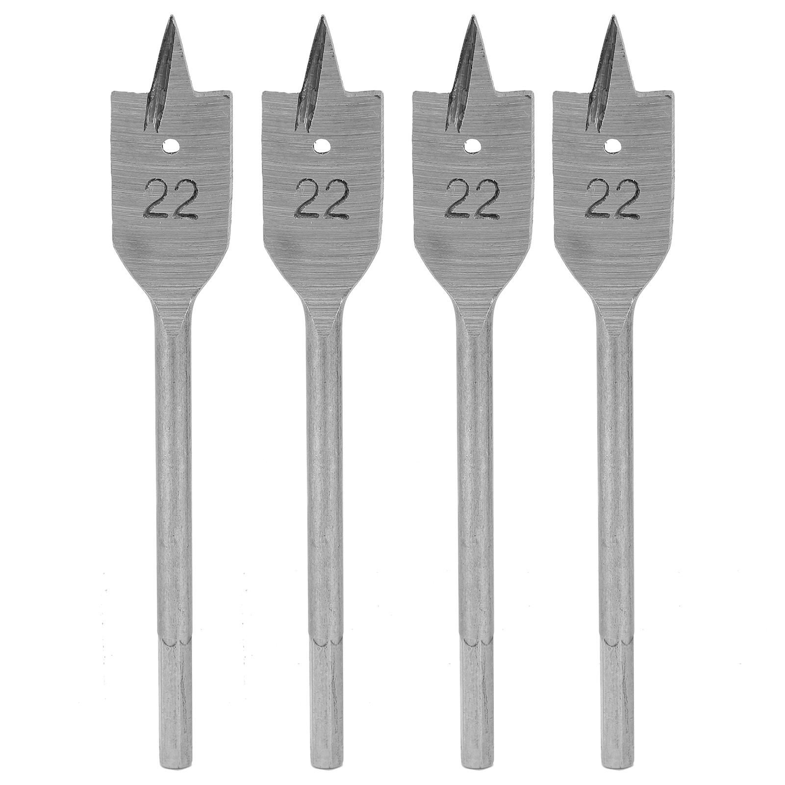 Set Mit 4 Flachbohrern Aus Hochkohlenstoffhaltigem Stahl Für Die Holzbearbeitung, 22 Mm