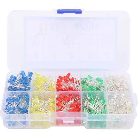 Schachtel Mit 500 Verschiedenen Runden Led-lampen, 5 Farben, 3 Mm, F3