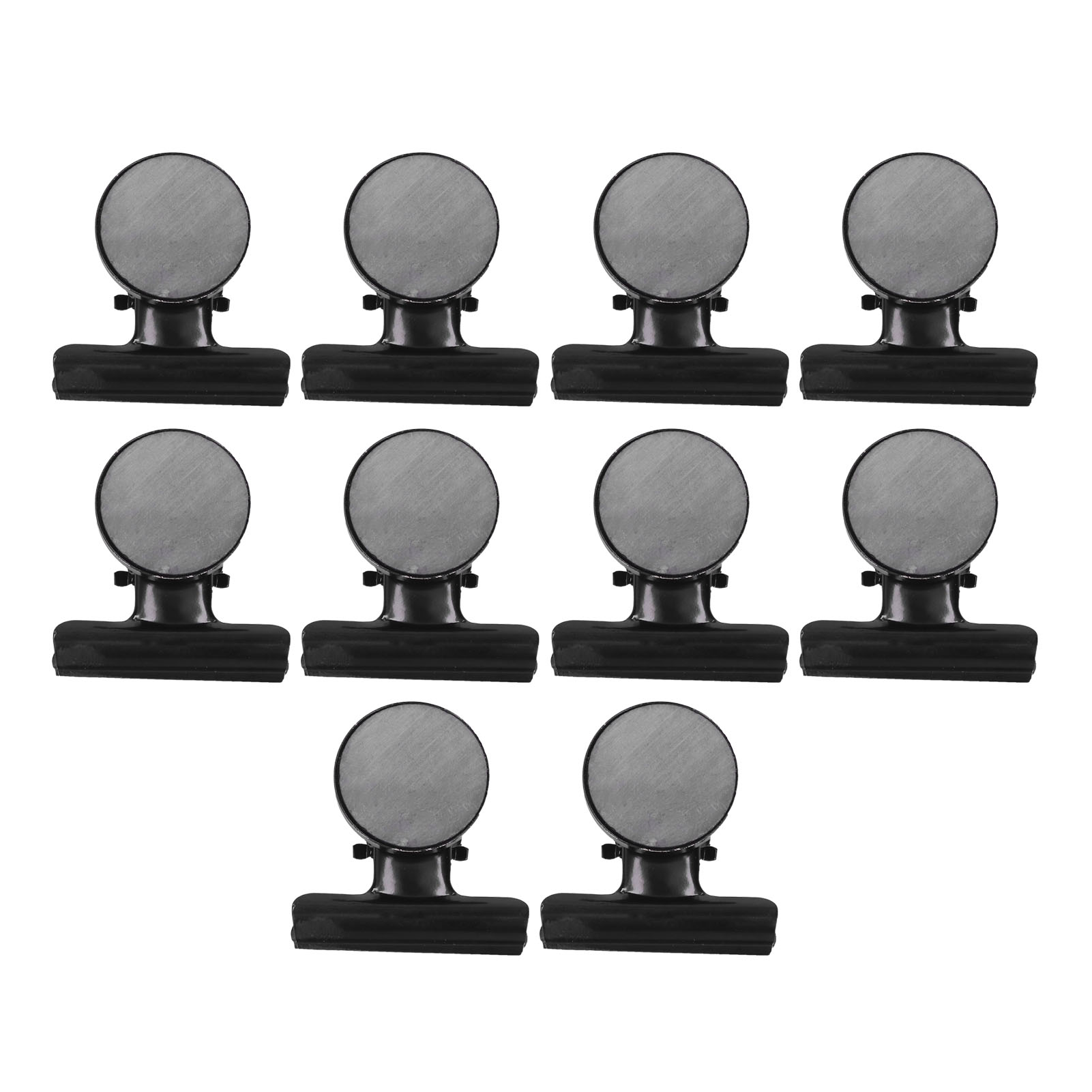 Packung Mit 10 Runden Magnetclips Aus Vernickeltem Edelstahl, Schwarz