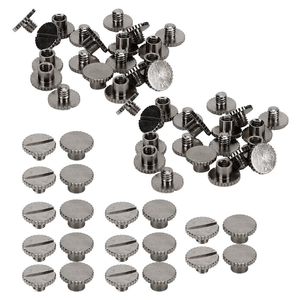 Packung Mit 30 Flachen, Gerändelten Messingnieten Für Lederbänder, Knöpfe, Nägel 9,5 X 4 Mm, Schrauben 4 Mm (schwarz)