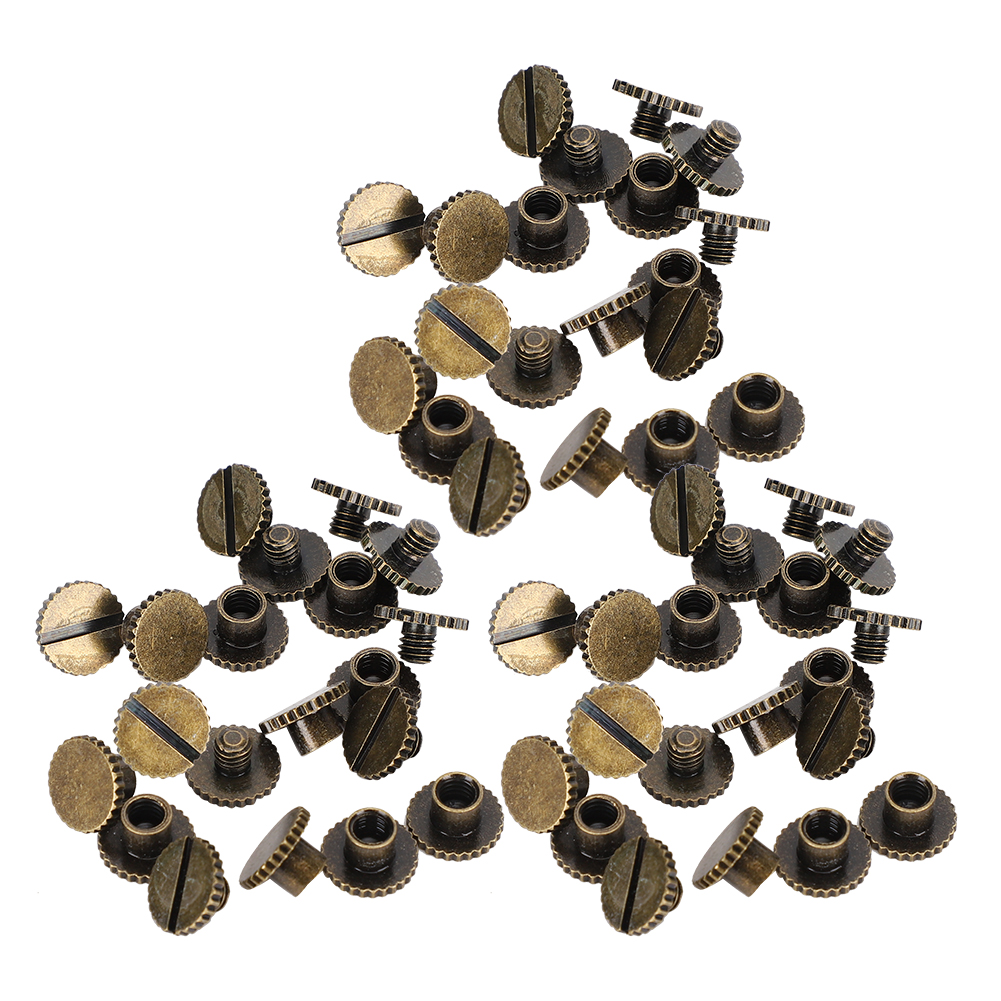 Packung Mit 30 Flachen Gerändelten Messingnieten Für Lederbänder, Knöpfen Und Nägeln Von 9,5 X 6 Mm, Schrauben Von 4 Mm (bronze).