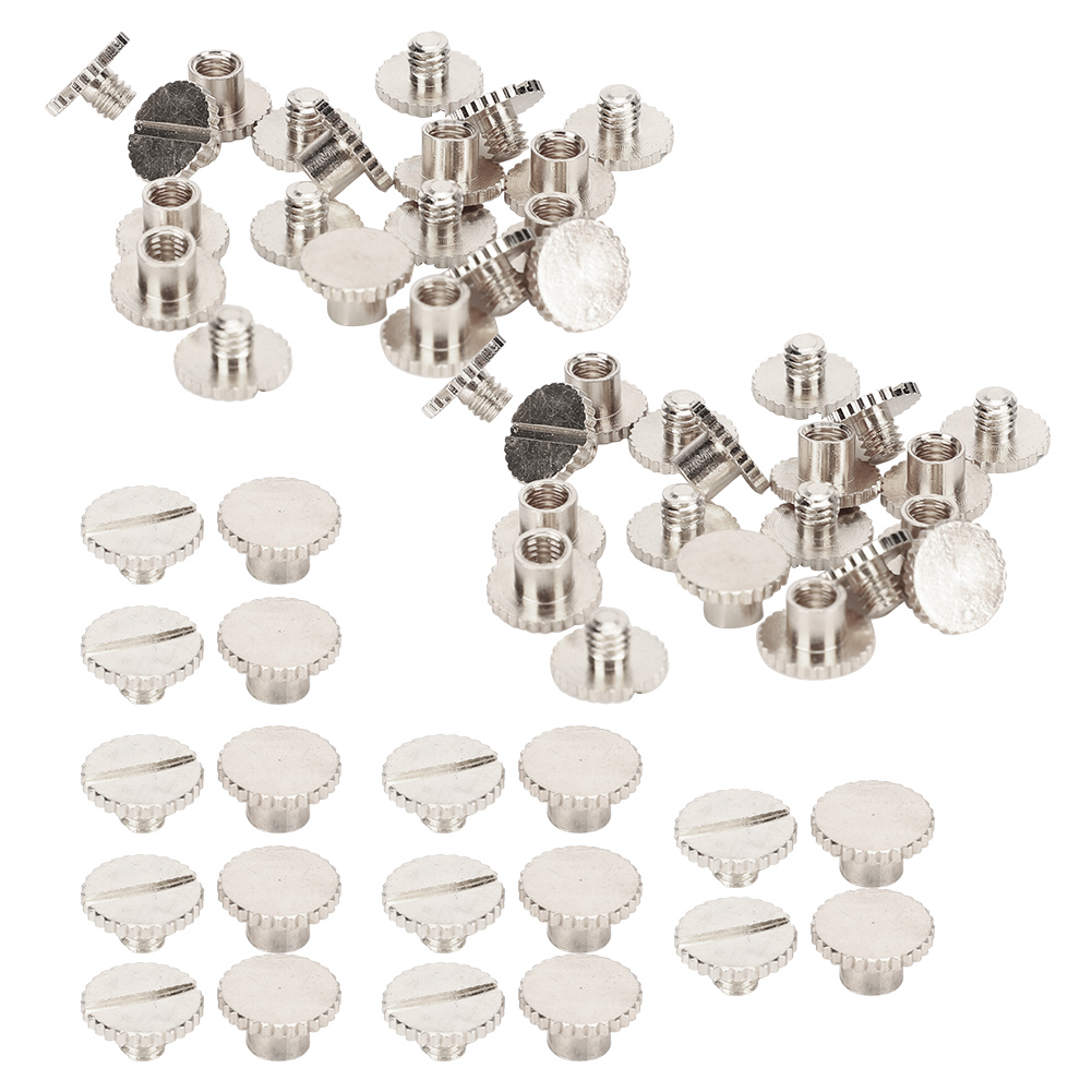 Packung Mit 30 Flachen, Gerändelten Messingnieten Für Lederbänder, Knöpfe, Nägel Von 9,5 X 6 Mm Und Schrauben Von 4 Mm (silber).