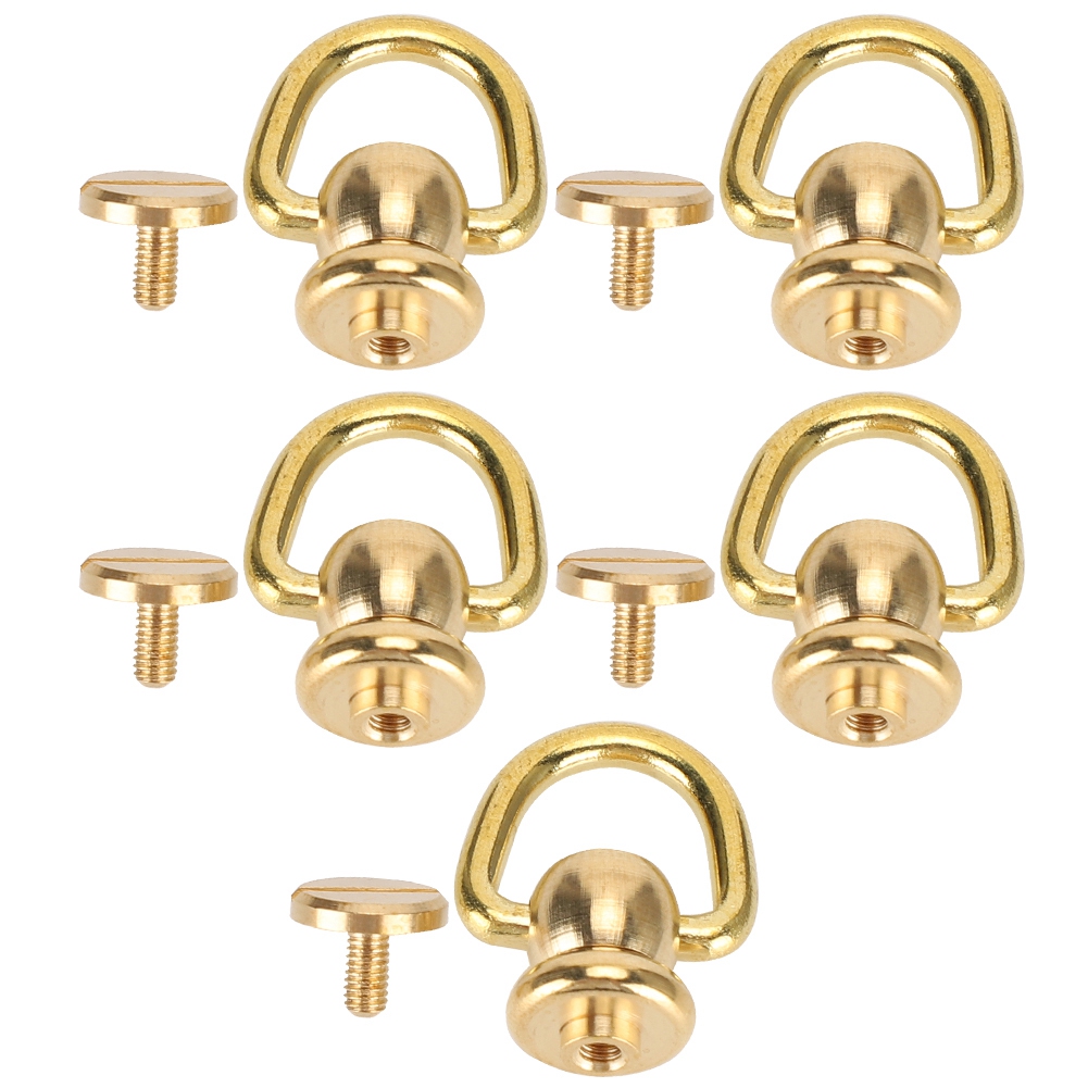 Set Aus 5 D-ring-nieten, Messingnägeln, Chicago-kopfschrauben, Lederarbeiten, Parfümglocke, Goldfarben, 10 X 5 Mm