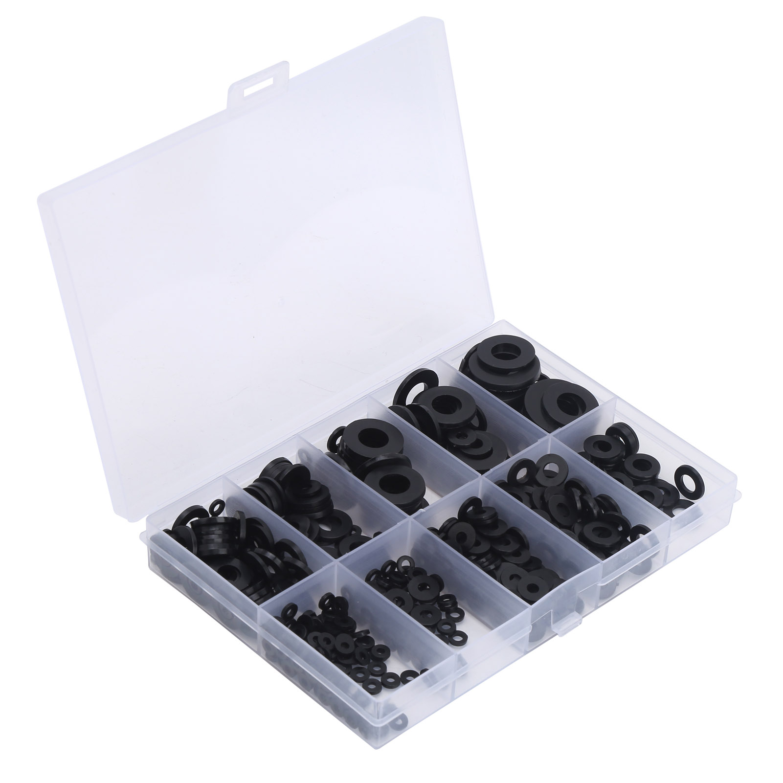 Packung Mit 500 Schwarzen Nylon-unterlegscheiben Für Industrielle Anwendungen (m2, M2,5, M3, M4, M5, M6, M8, M10)