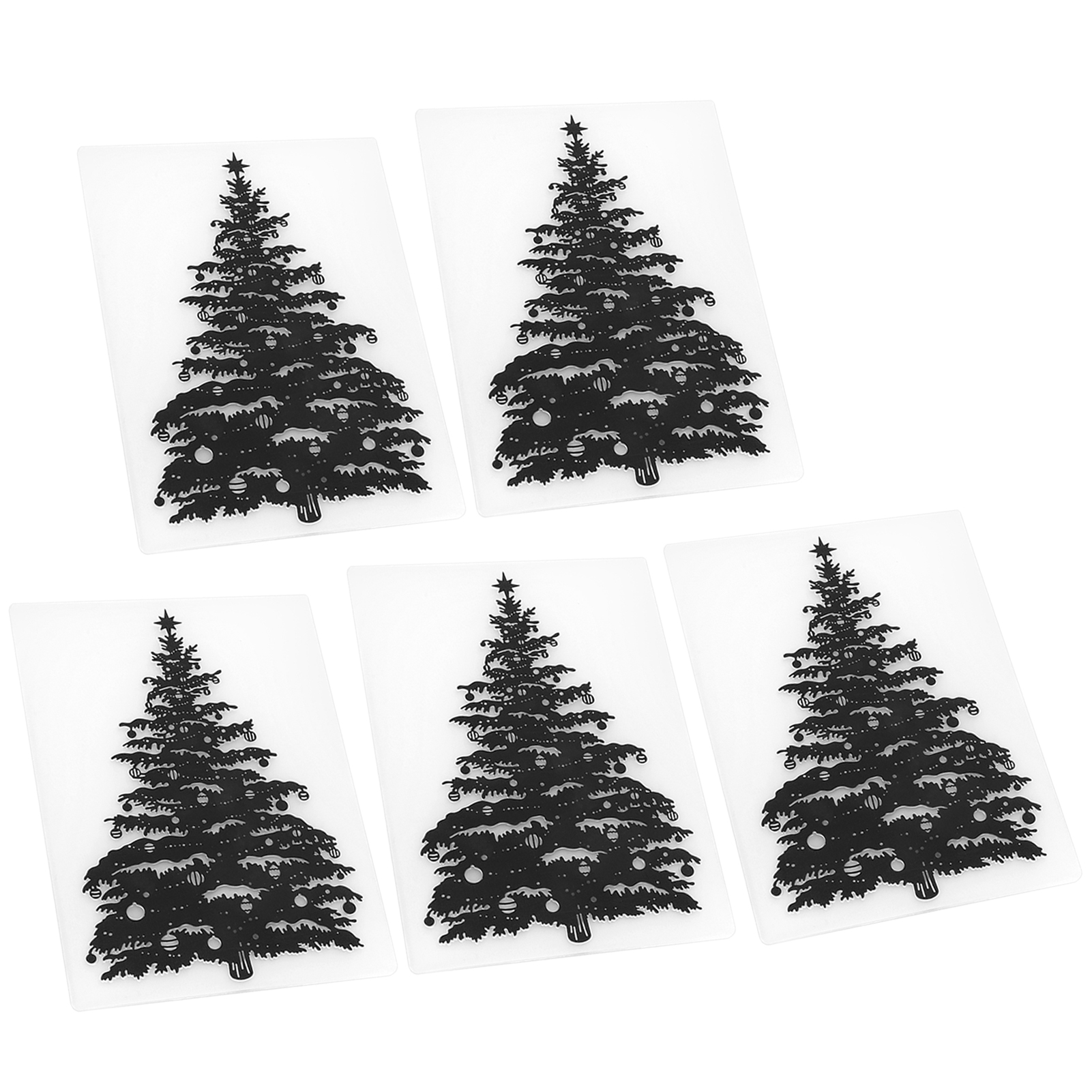 Set Mit 5 Prägetaschen Aus Kunststoff Für Kartenherstellung, Scrapbooking Und Bastelarbeiten (weihnachtsbaum-design).