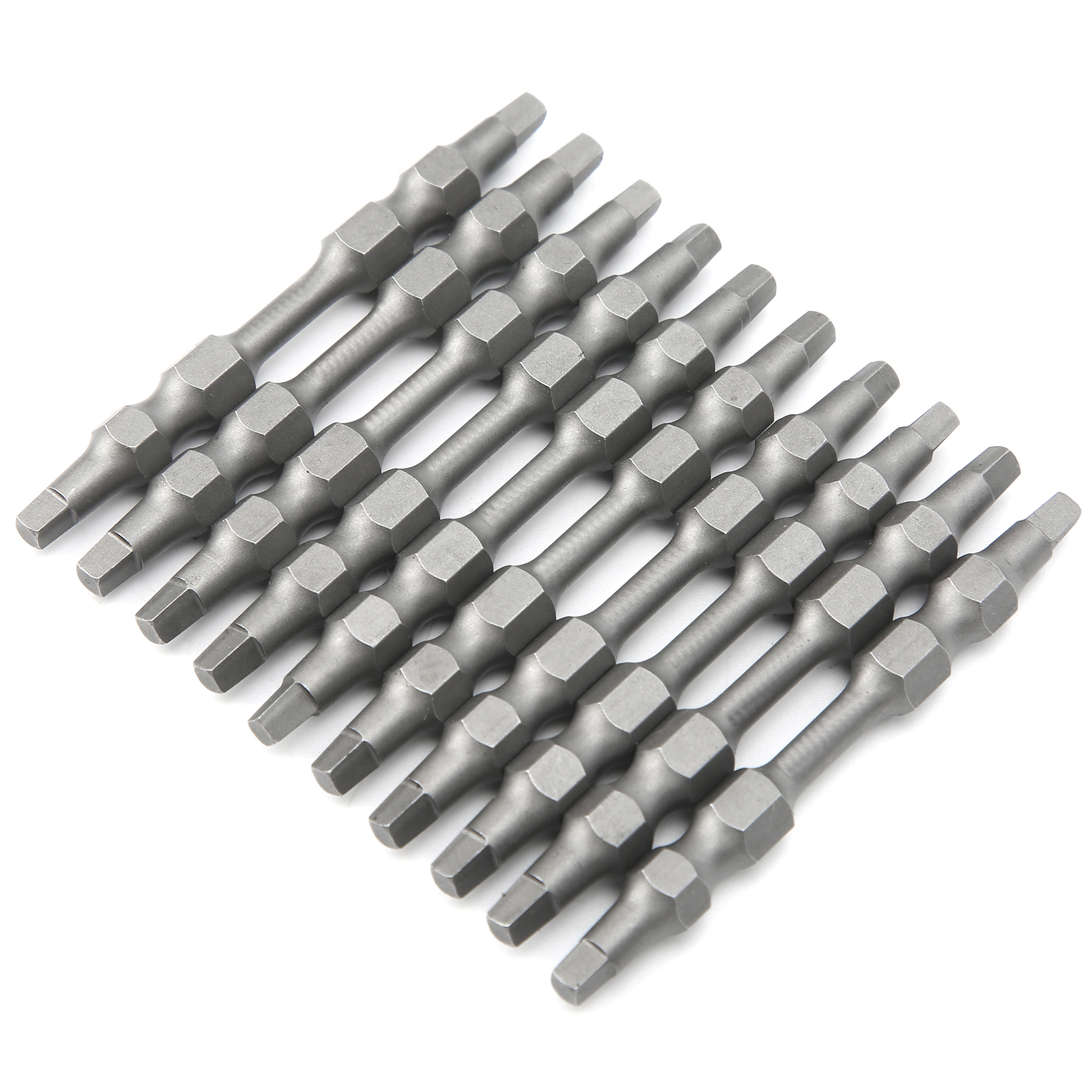 Packung Mit 10 Doppelseitigen, Magnetischen, Elektrischen Vierkant-schraubendreherbits Für Industriebedarf, 6,35 Mm