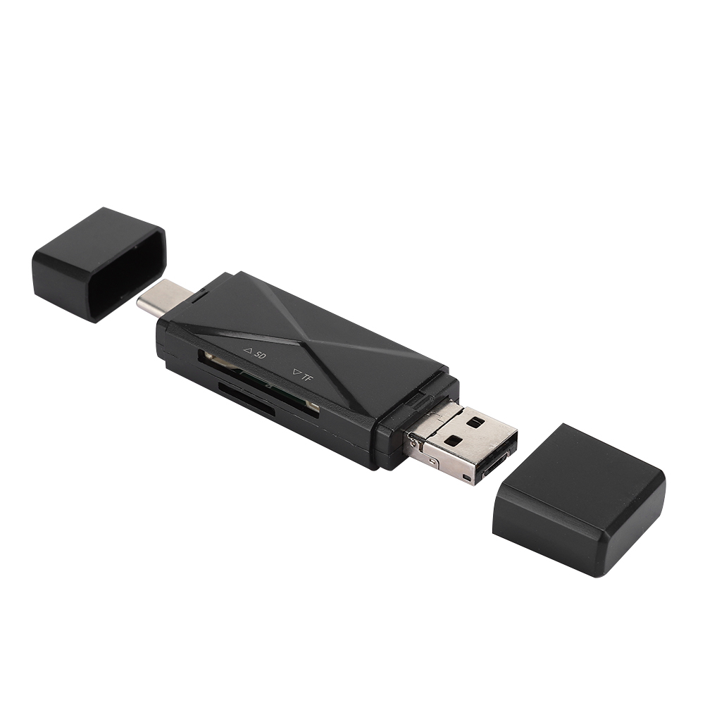 5-in-1 Otg Typ-c Speicherkartenleser, Multifunktionaler Usb 2.0 Kartenadapter Für Mobiltelefone (schwarz 2.0)