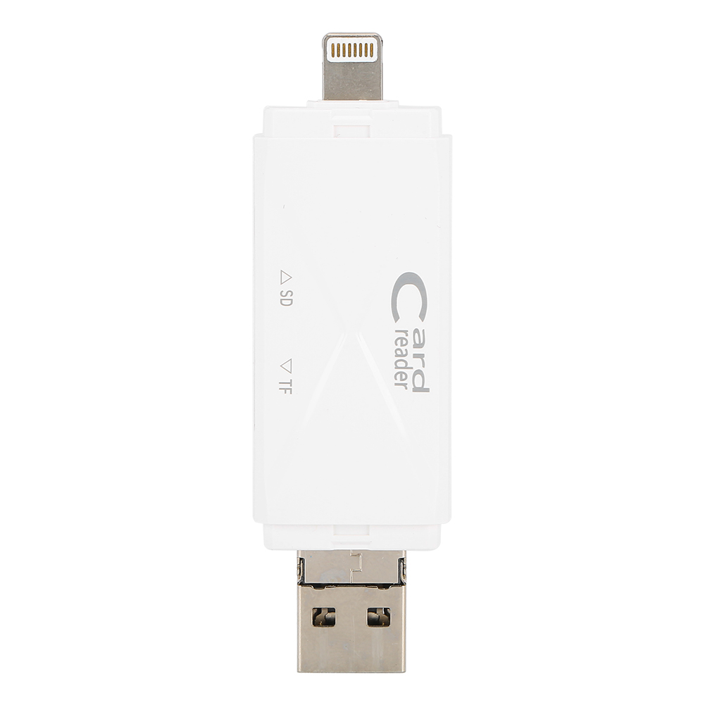 All-in-one Dual-otg-speicherkartenleser, Ios-schnittstelle, Usb-kfz-anschluss, Kompatibel Mit Mobiltelefon Und Kamera.