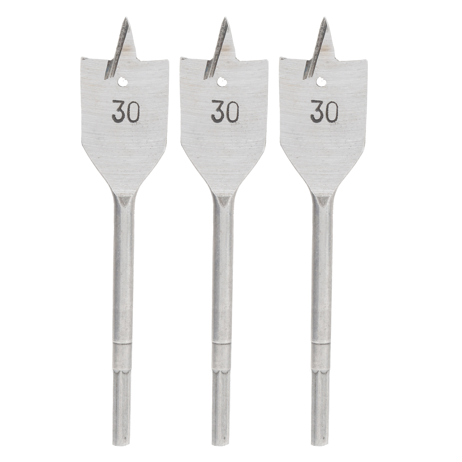 Set Mit 3 Flachen Holzbohrern Aus Kohlenstoffstahl, 30 Mm