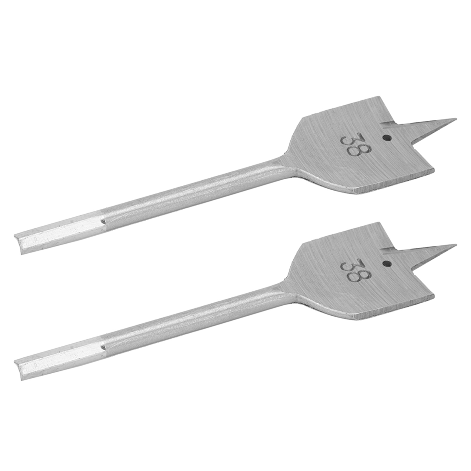 Set Mit 2 Flachbohrern Aus Hochkohlenstoffhaltigem Stahl Zum Bohren Von Holz, 38 Mm