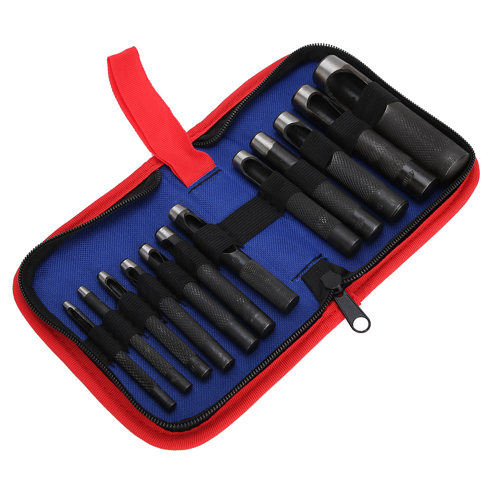 Lederlocher-set, Ergonomische Bastelkollektion, Handwerkzeuge Aus Stahl, 12-teilig (3-19 Mm)