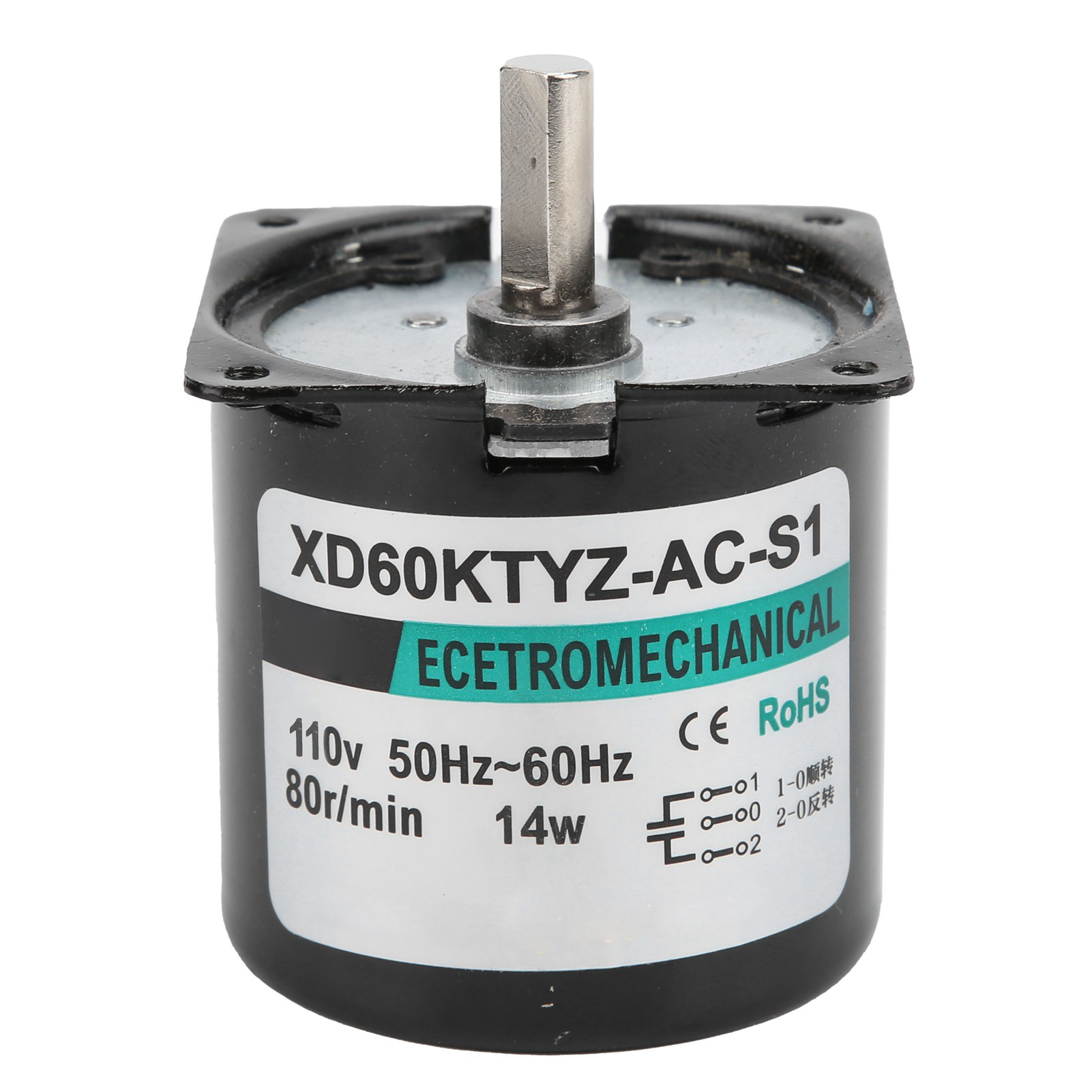 Mini-synchronmotor Mit Permanentmagneten Und Untersetzungsgetriebe, Exzenterwelle, Zubehör, 80 U/min, 110 V Wechselstrom