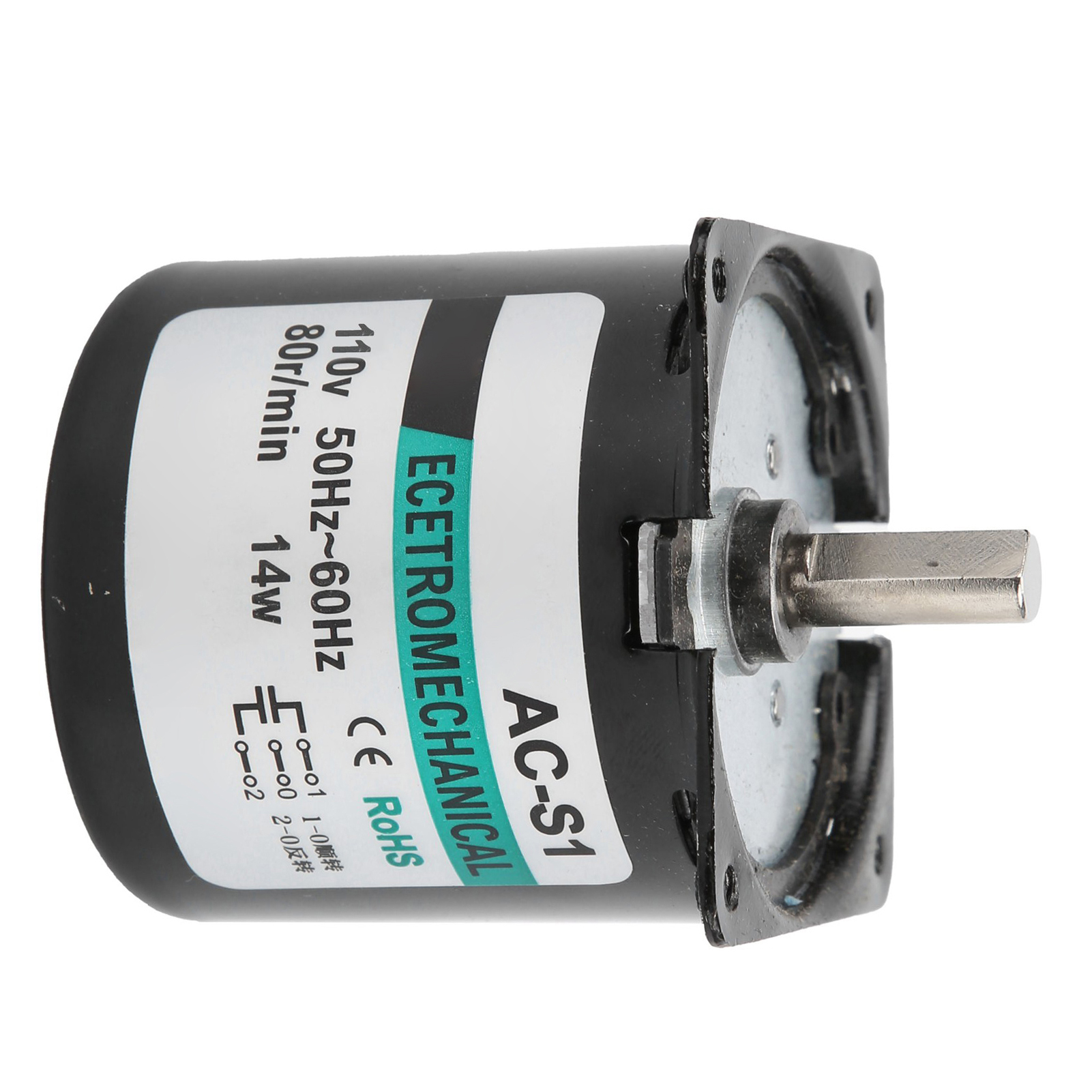 Miniatur-permanentmagnet-getriebemotor, Drehzahlminderer, Zubehör Für Diy-generatoren, 14 W, 80 U/min, 110 V Wechselstrom