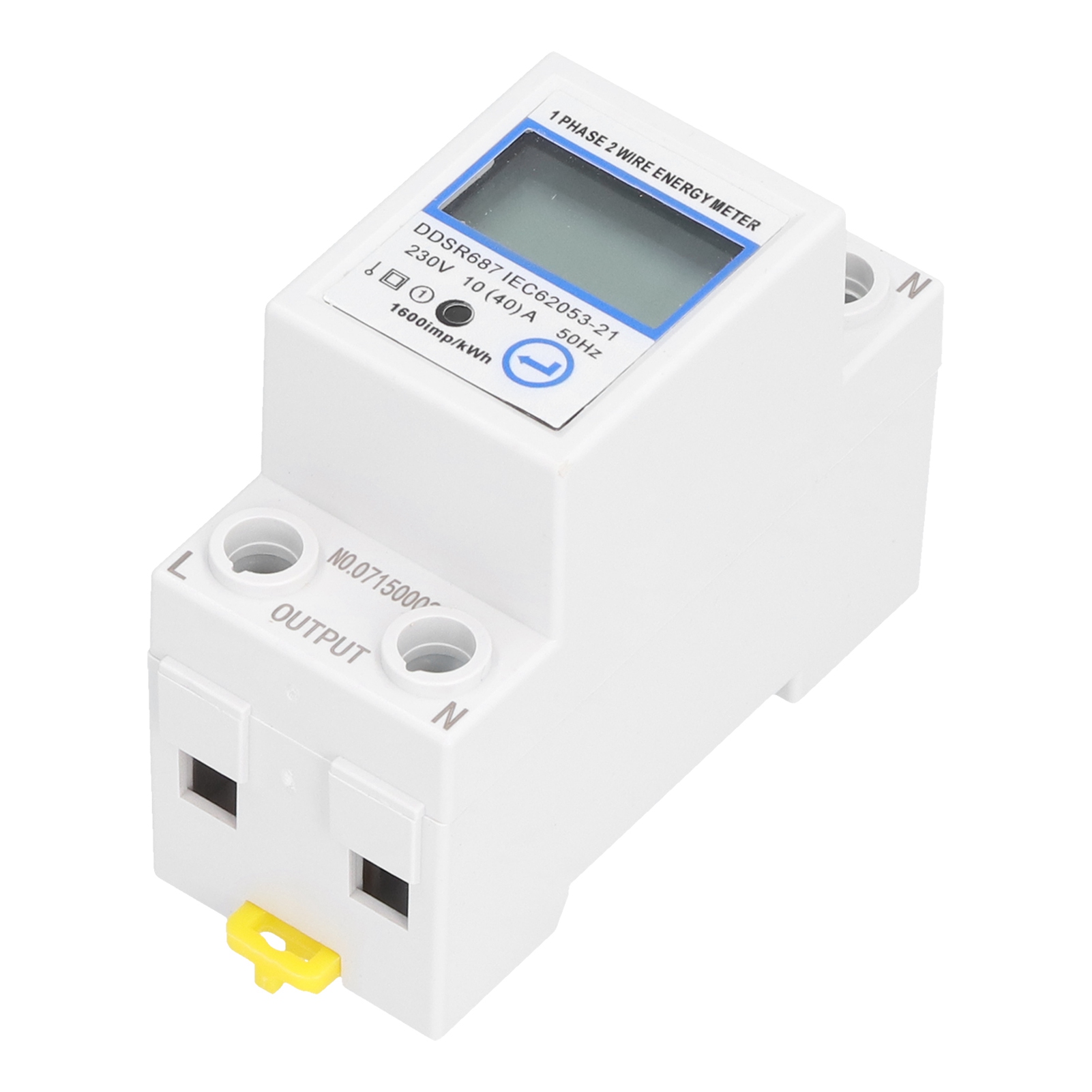 Einphasiger 2-leiter-energiezähler Mit Multifunktionalem Lcd-digitaldisplay, 2p Din-schienenmontage Für Den Hausgebrauch