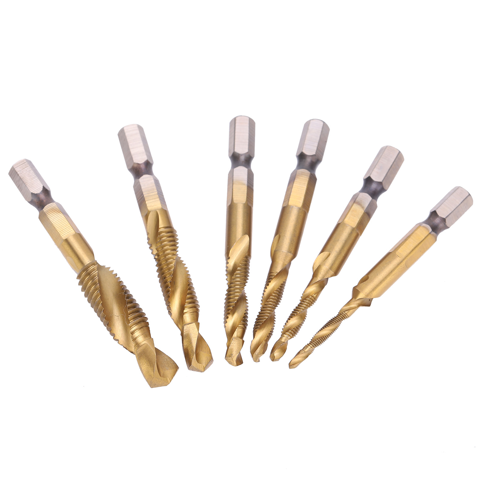 Satz Mit 6 Gewindebohrern Und Bohrern Aus Hss 6542 (m10, M8, M6, M5, M4, M3) – Lange Gewindeschneidwerkzeuge