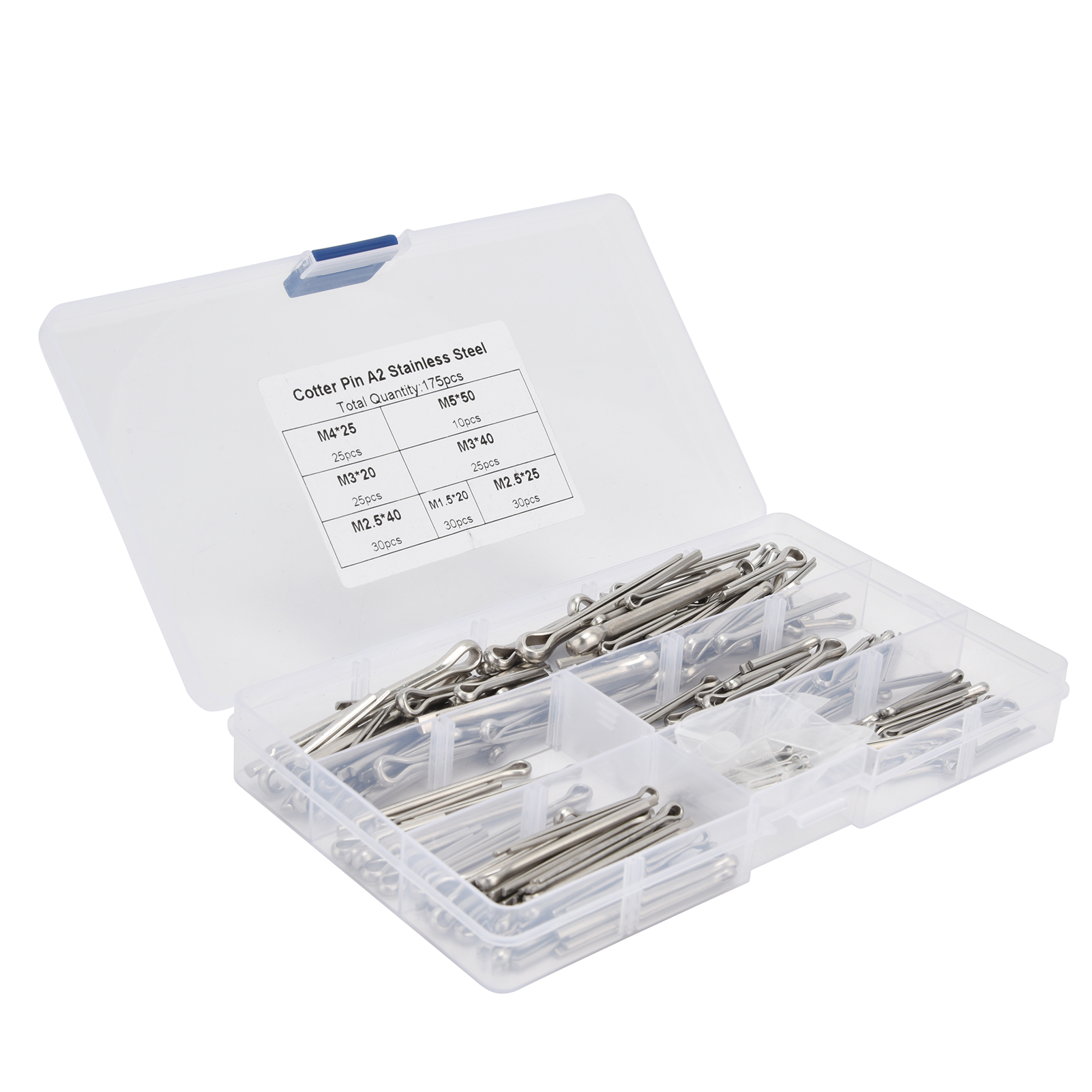 Set Mit 175 Splinten Und Metallclips Für Die Kfz-werkstatt.