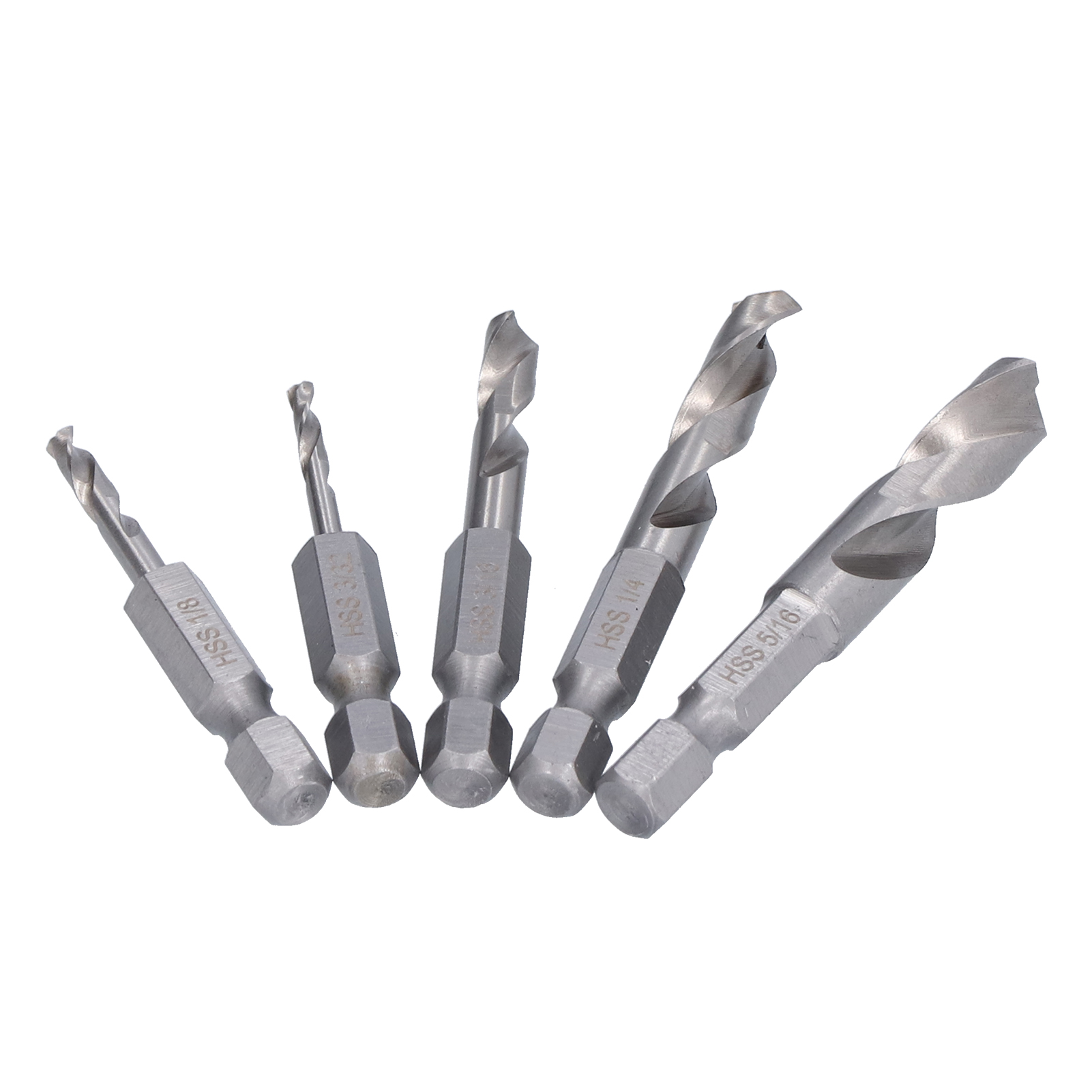 Set Mit 5 Kurzen Sechskant-schaftbohrern Aus Robustem Hochgeschwindigkeitsstahl Zum Bearbeiten Und Bohren