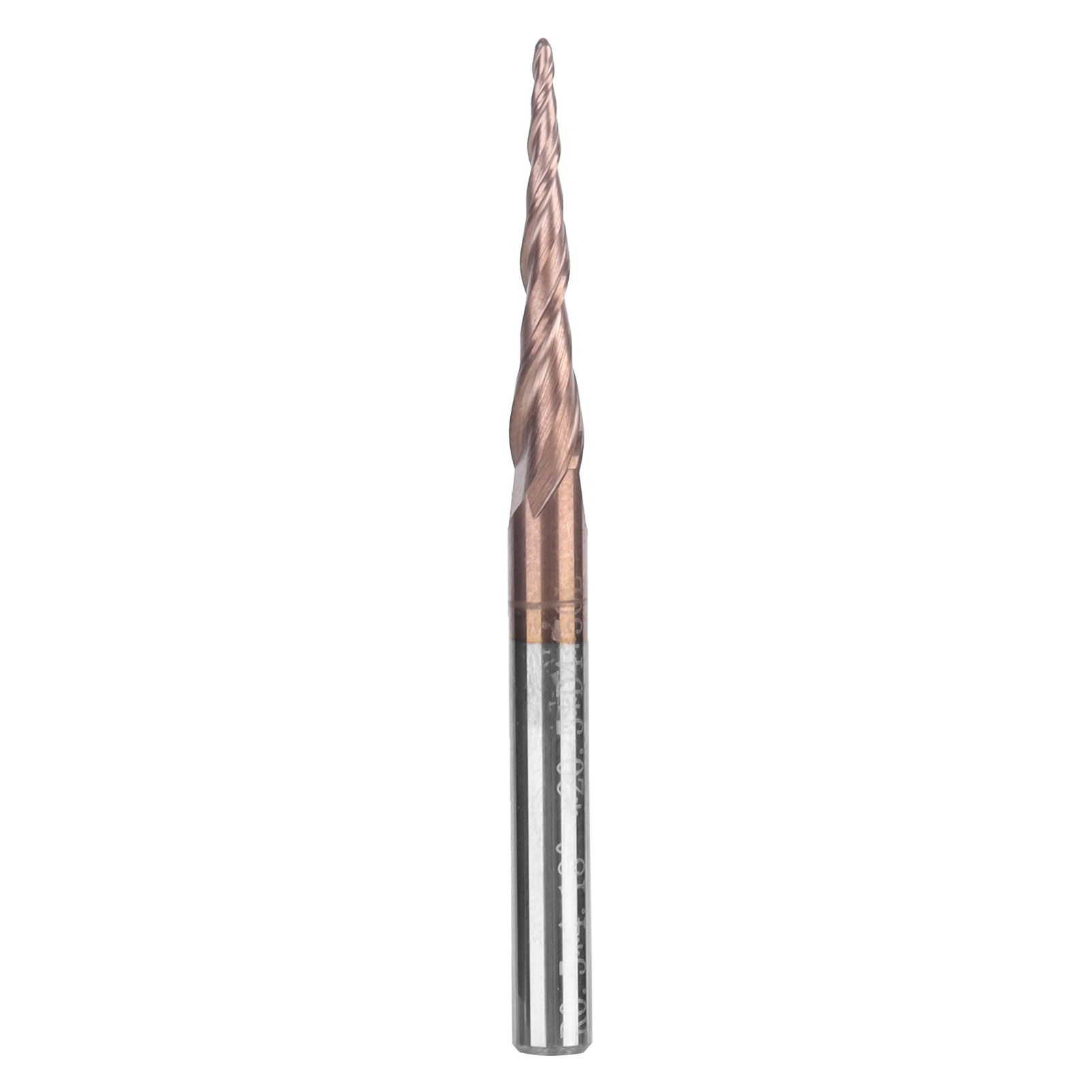 Konischer Kugelkopffräser Für Cnc-fräsen, Werkzeuge, Antikmessing-finish, 2 Schneiden, Radius 0,5 X 20,5 X Durchmesser 4 X 50