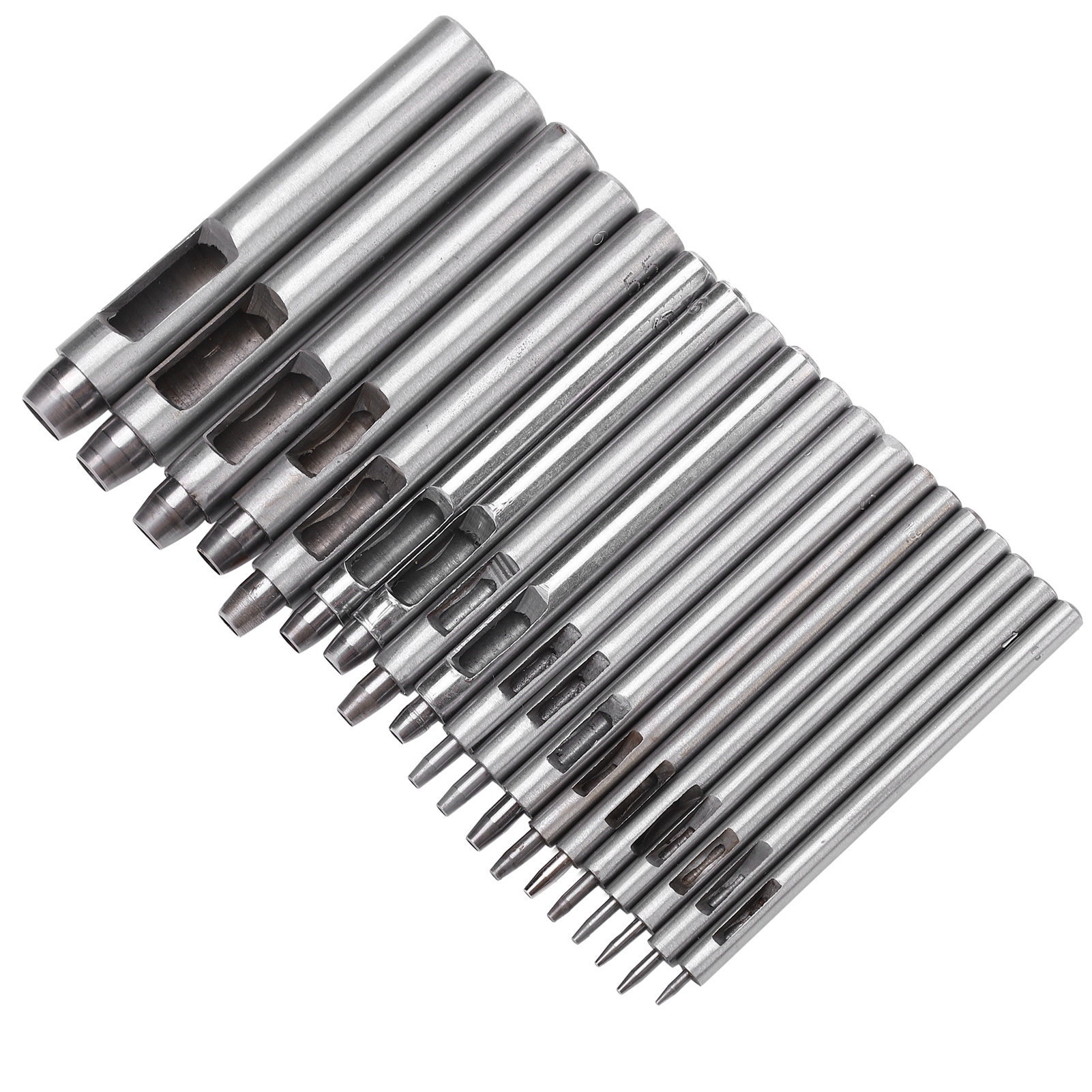 Set Mit Geraden Und Runden Lochwerkzeugen, Komplett Aus Stahl, Heimwerkerzubehör Für Lederarbeiten, 0,5 Bis 10 Mm