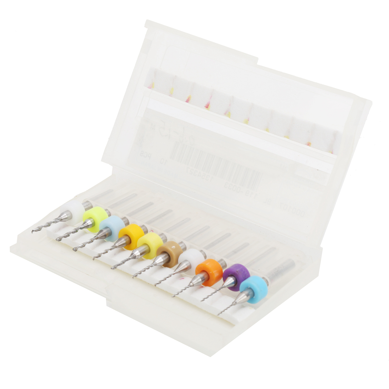 Set Mit 10 Mikro-hartmetallbohrern Für Feinbohrungen In Leiterplatten (0,6-1,5 Mm)