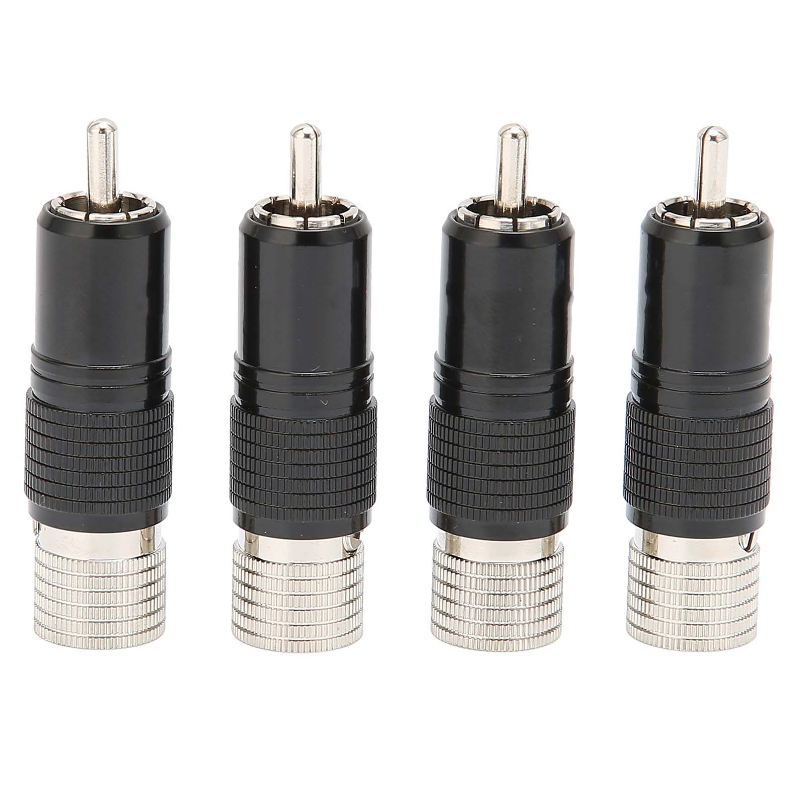 Preffair 4er-pack Lotus Rca-stecker Aus Rhodiniertem Messing, Lötfrei, 10 Mm, Referenz R1738