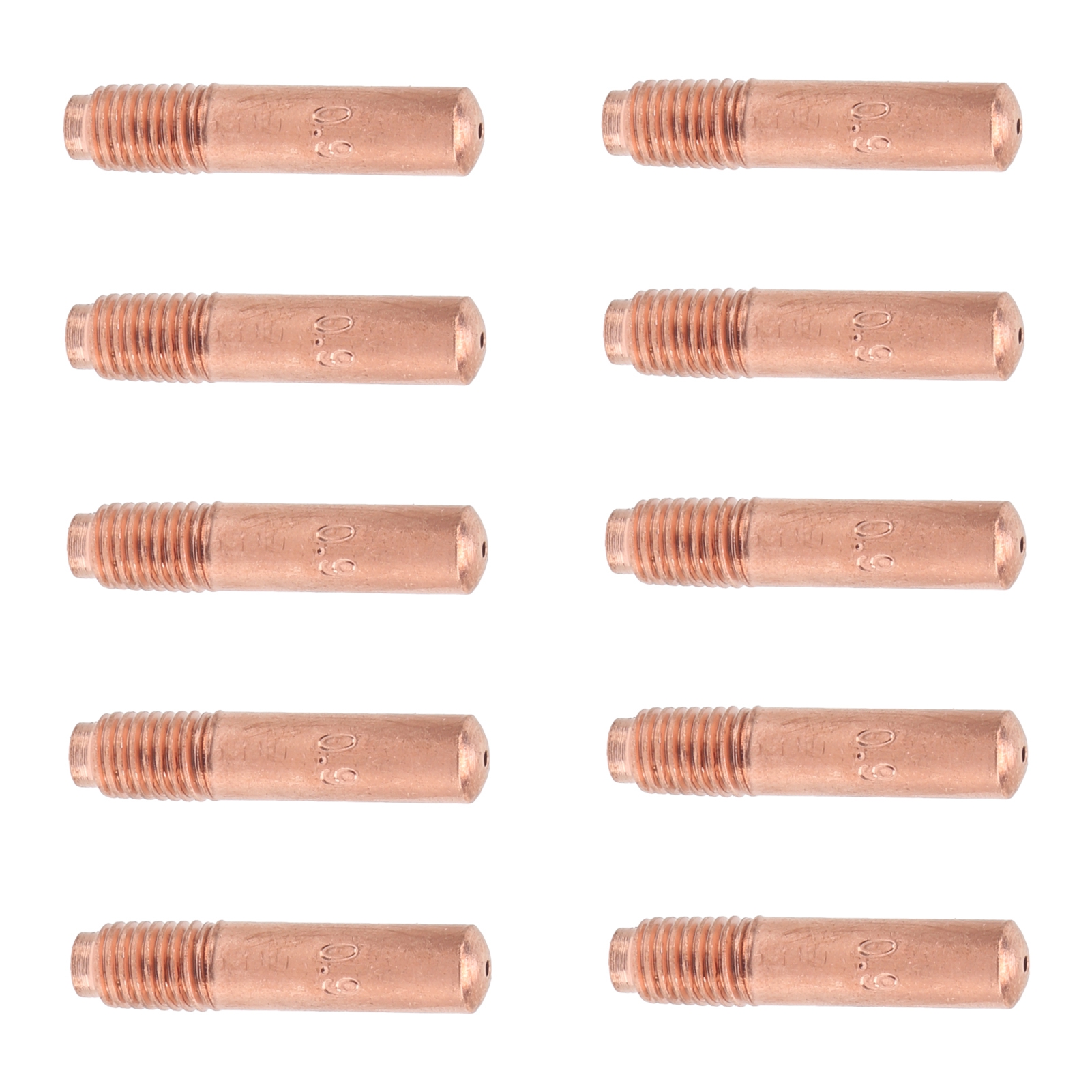 Packung Mit 10 Leitfähigen Düsen Für Das Mig-schweißen, Kupferkontaktspitzen, Kleines 0,9-mm-zubehör