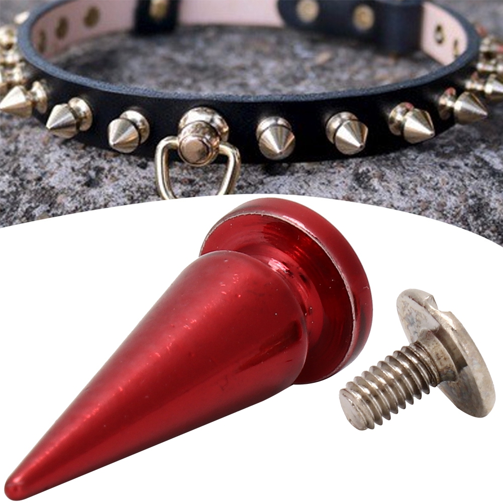 Packung Mit 10 Kupfernieten, 10 X 26 Mm, Mit Schrauben Zur Herstellung Von Ledertaschen Und Schuhen (rot)