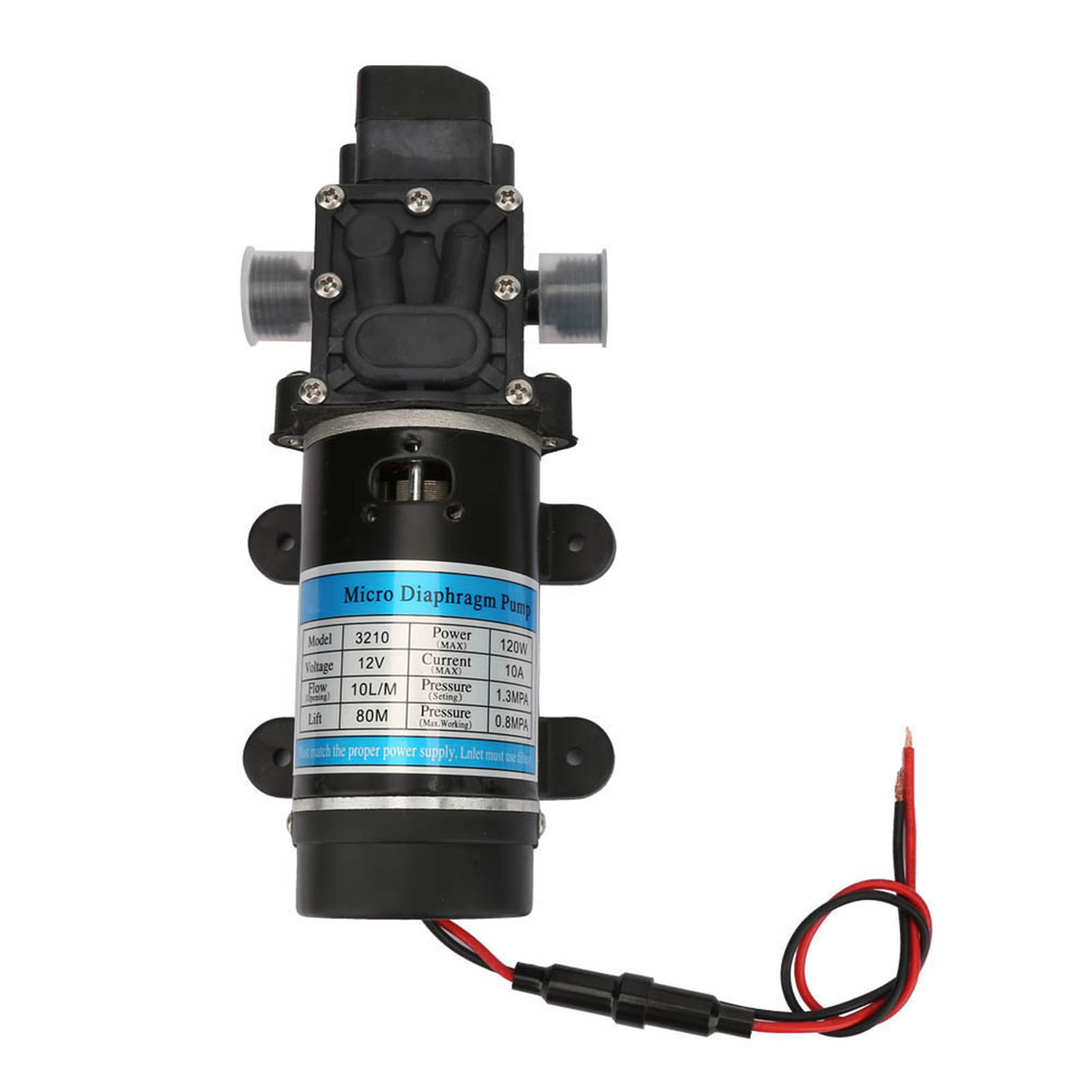 120 W, 10 L/min, Selbstansaugende Elektrische Membranwasserpumpe Für Hochdruckreiniger, 12 V/10 A