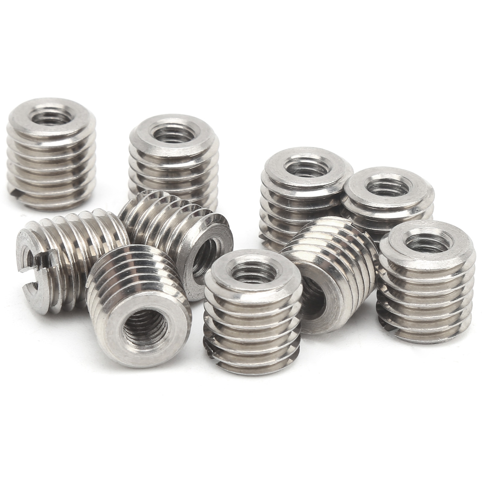 Set Mit 10 Gewindeeinsätzen (männlich Und Weiblich), Reduziermuttern Aus Edelstahl, Reparatur- Und Befestigungswerkzeug.
