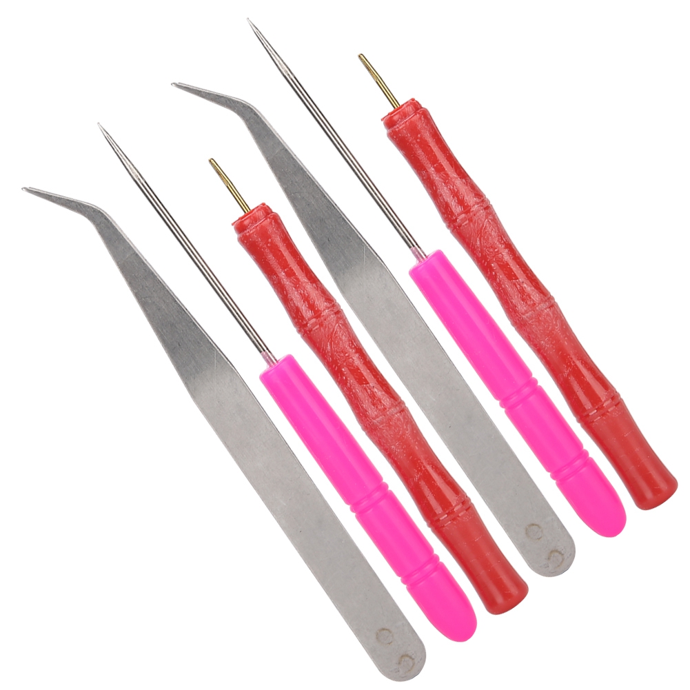 Papierquilling-werkzeugsets, Handgerollter Papierstift, Pinzette, Schlitzstift-set (3 Stück X 2 Sets)