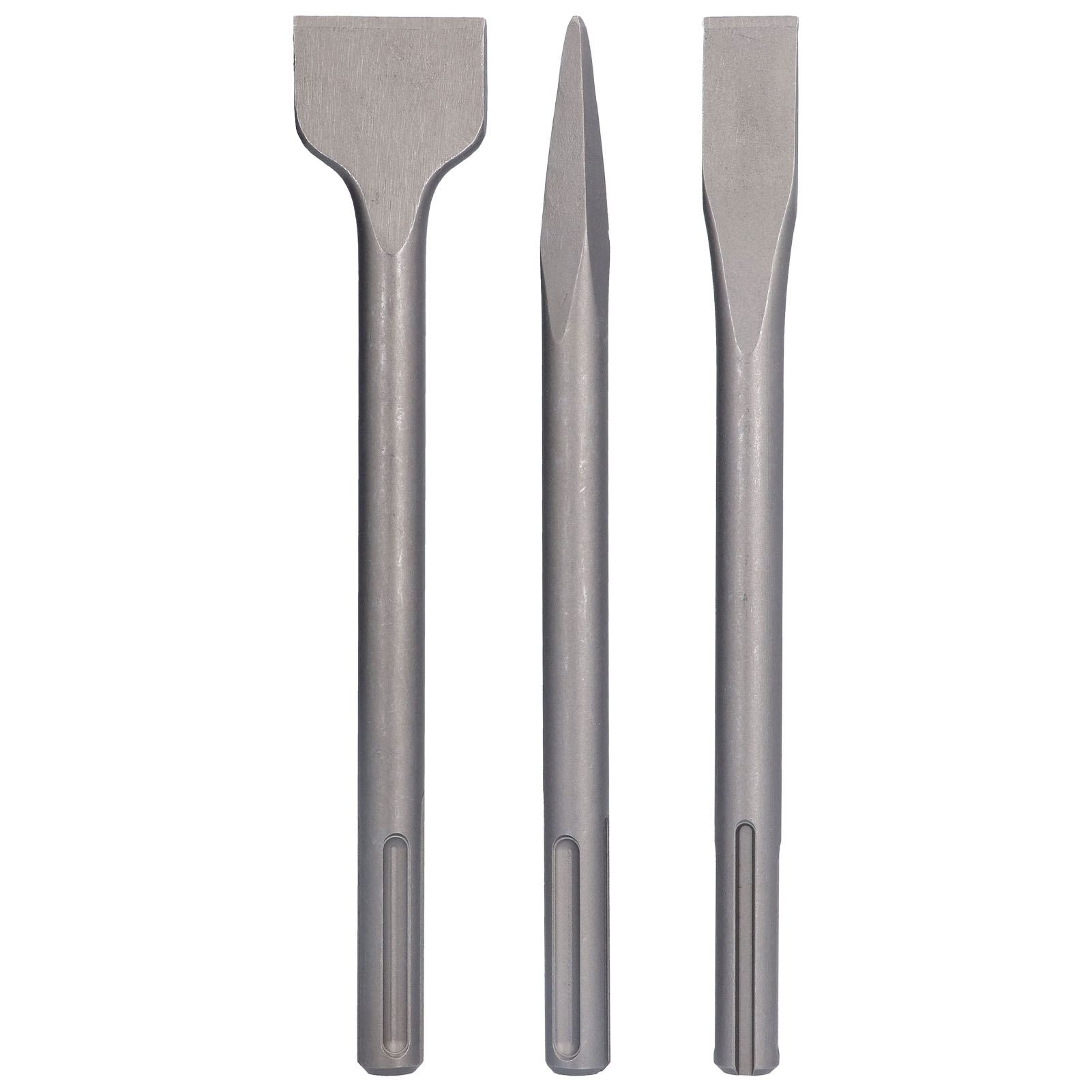 Set Aus 3 Flachen Rotations-schlagbohrern Aus Kohlenstoffstahl Für Fliesen- Und Betonarbeiten, Mit Einem 5-zoll-griff.