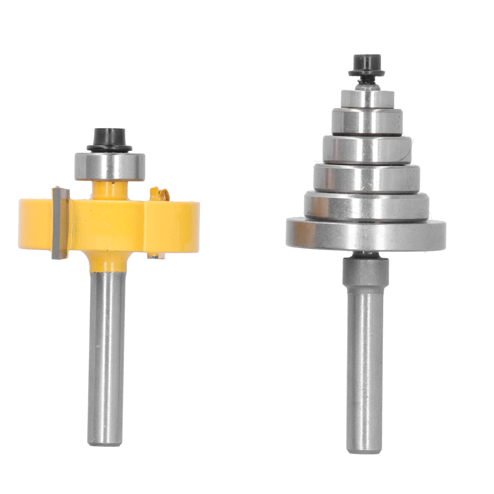 Falzfräser-set Mit 6,35 Mm (1/4 Zoll) Schaft Und 6 Lagern: 9,5 Mm (3/8 Zoll), 12,7 Mm (1/2 Zoll), 15,9 Mm (5/8 Zoll), 19 Mm (3/4 Zoll), 22,2 Mm (7/8 Zoll), 28,6 Mm (1 1/8 Zoll).
