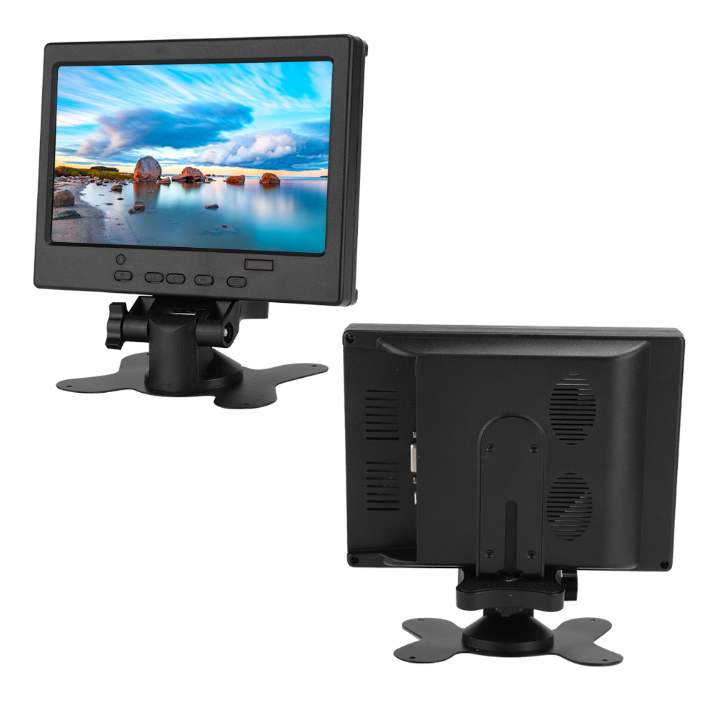 7-zoll-multifunktionsmonitor (800:1, 1024x600) Mit Standfuß, Hdmi-, Vga- Und Av-eingängen (100-240 V) (eu-stecker)
