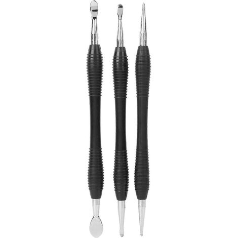 Set Aus 3 Gravur- Und Druckwerkzeugen Für Die Lederbearbeitung: Löffel, Griffel Und Weiteres Schreibwaren- Und Bastelzubehör.