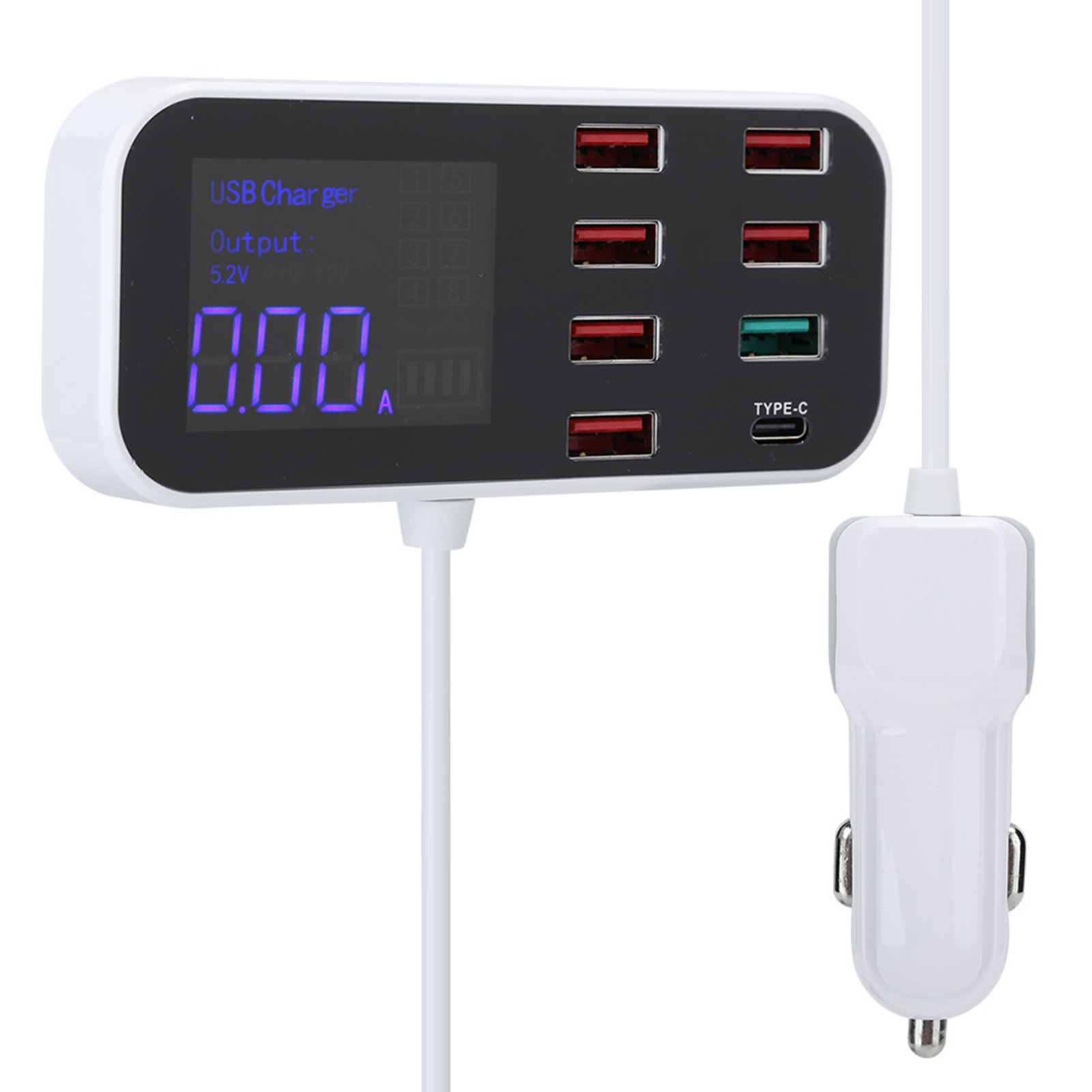 8-port-usb-schnellladestation Mit Digitalanzeige Für Ios/android