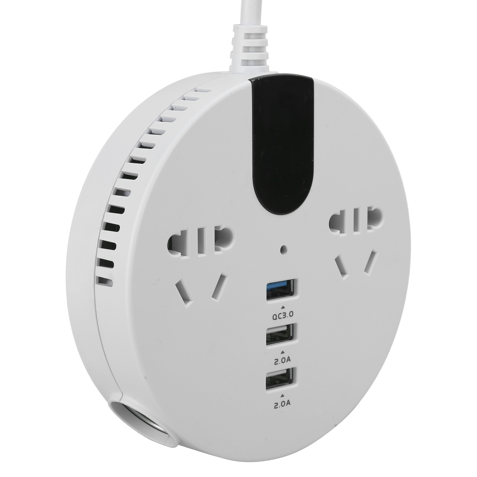 150-w-stromwandler, 12–24 V Auf 220 V Zigarettenanzünderadapter, Led-digitalanzeige, Weiß
