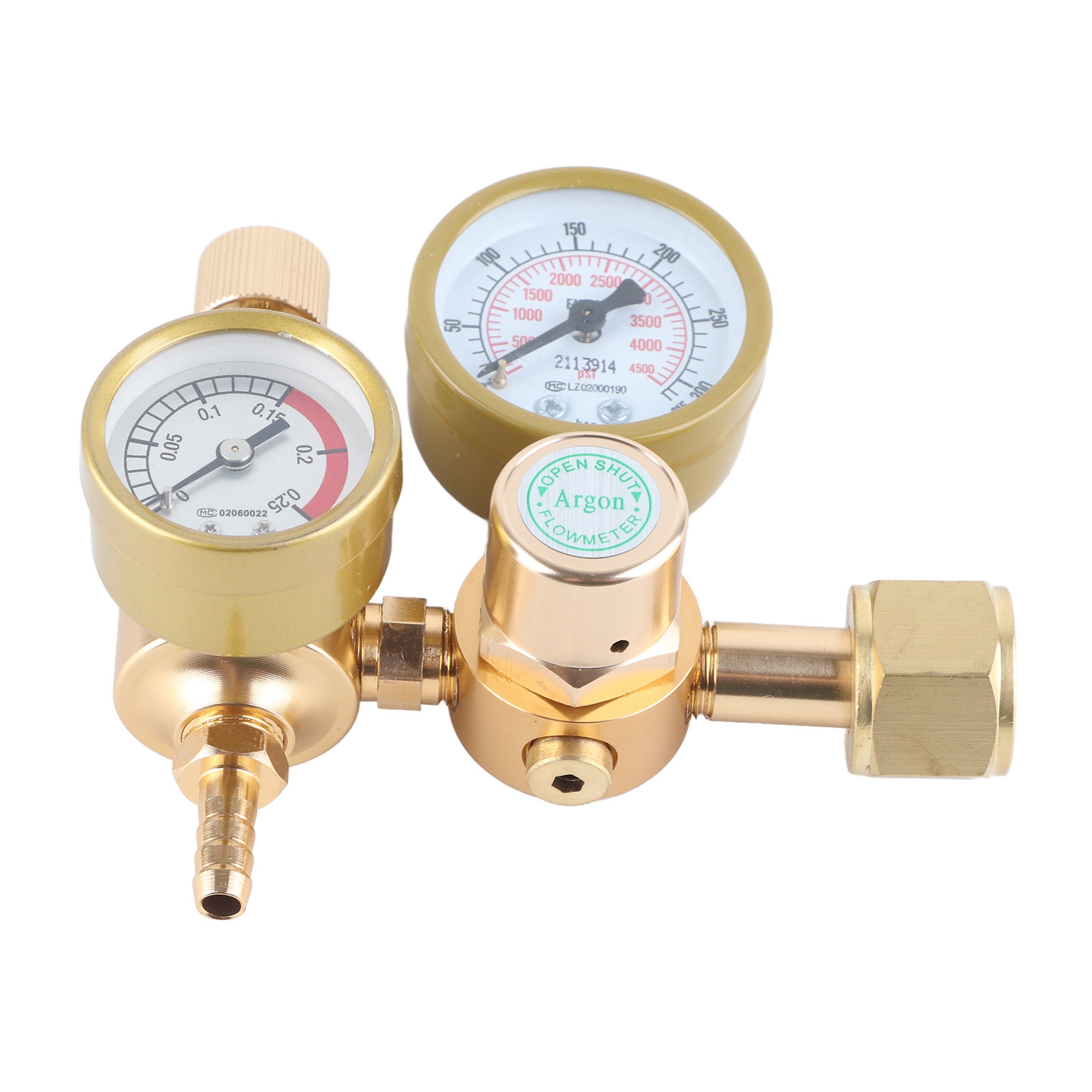 Argon/co2-regler 0 Bis 4500 Psi Cga580, 15/16" Innengewinde Einlass, 1/4" Auslass, Messing, Manometer Für Wig/mig-schweißen.
