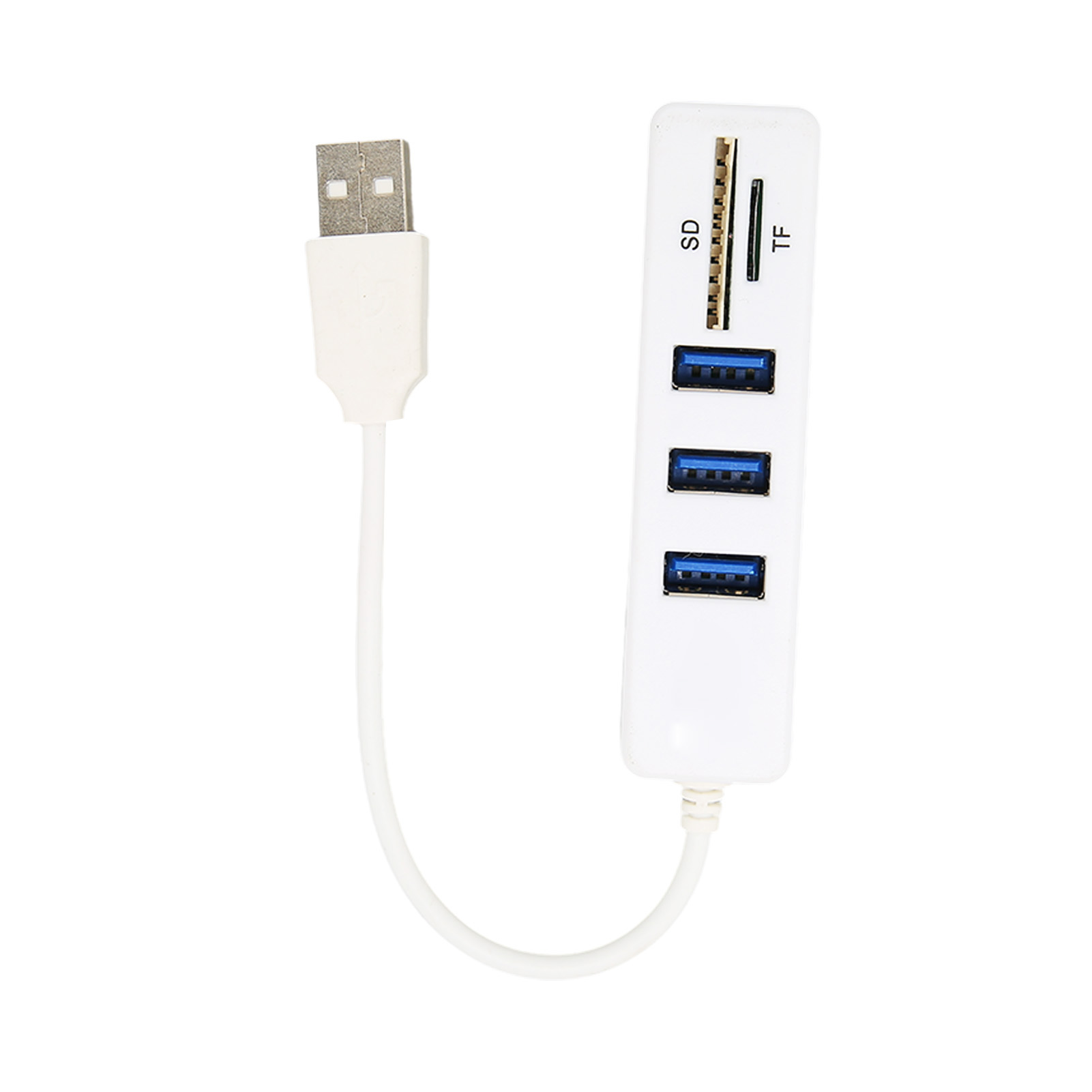 Usb 2.0-hub, Speicherkartenleser, Hochgeschwindigkeitsübertragung, Plug & Play, Einfacher Zugriff, Weißer Usb-splitter