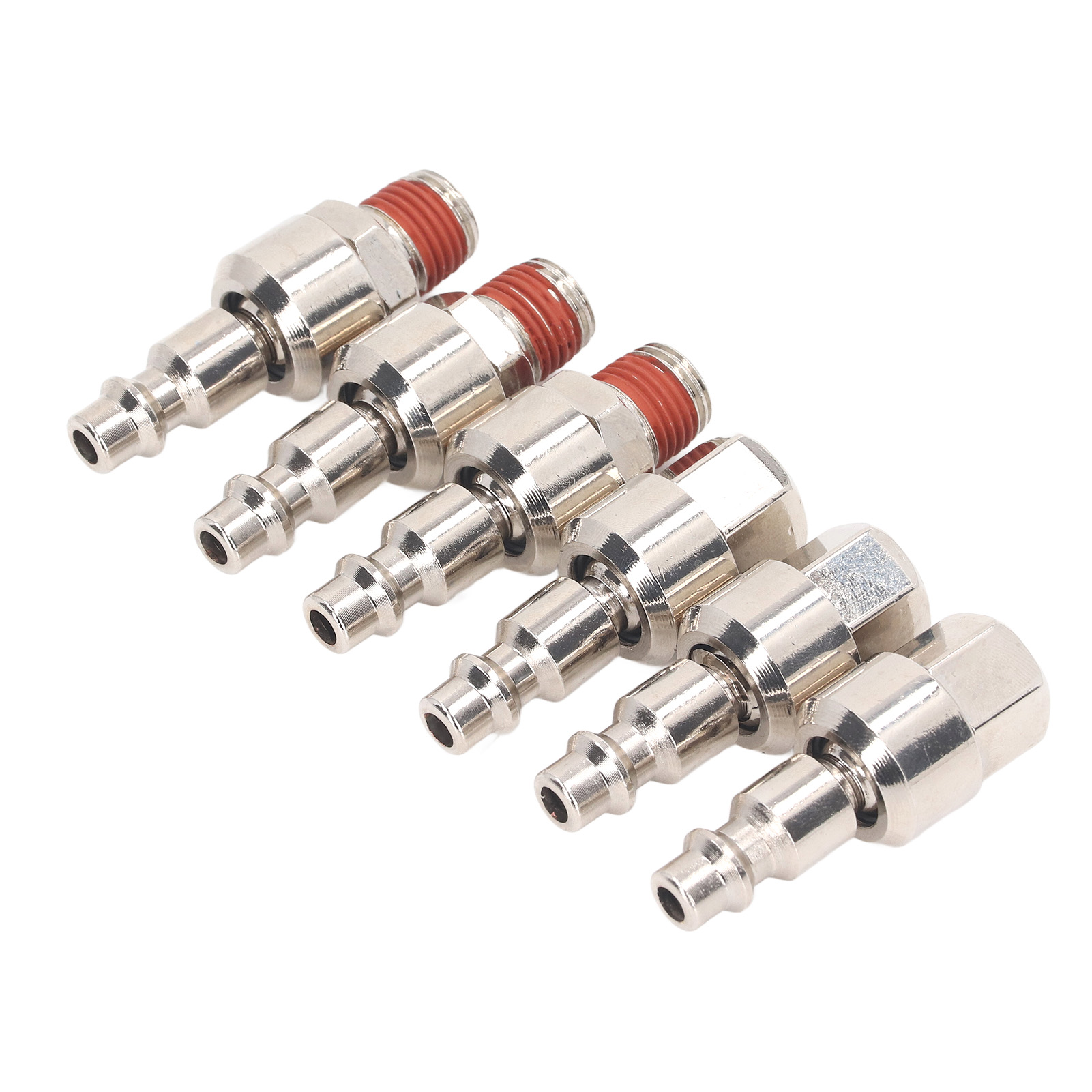 Satz Mit 6 Edelstahl-luftschlauchverschraubungen, 1/4" Npt Außen-/innengewinde - 18, Schnellkupplungen