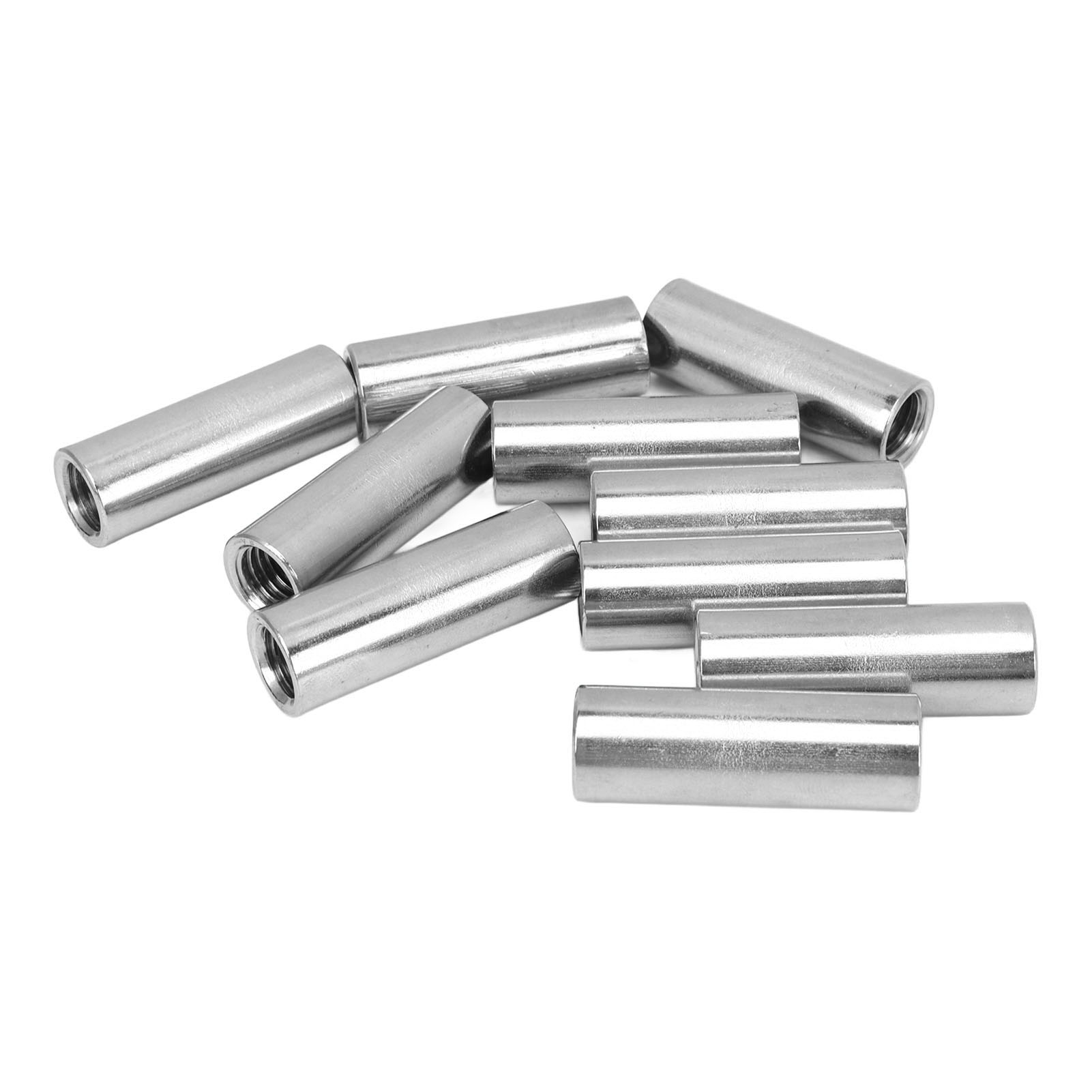 Packung Mit 10 Verbindungsmuttern Mit Innengewinde, Rundstangenverbinder Aus Edelstahl 304, M10x1,5, Länge 40 Mm (14 Zoll).