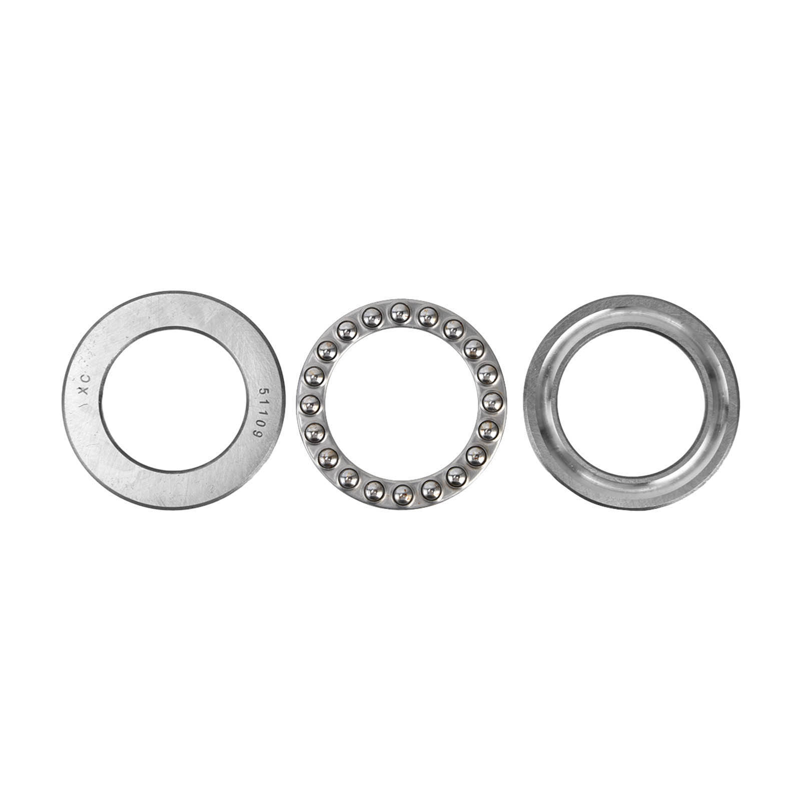 Satz Mit 5 Flachen Axial-schubkugellagern Aus Stahl, Extra Leichte Ausführung, Industriezubehör 51109
