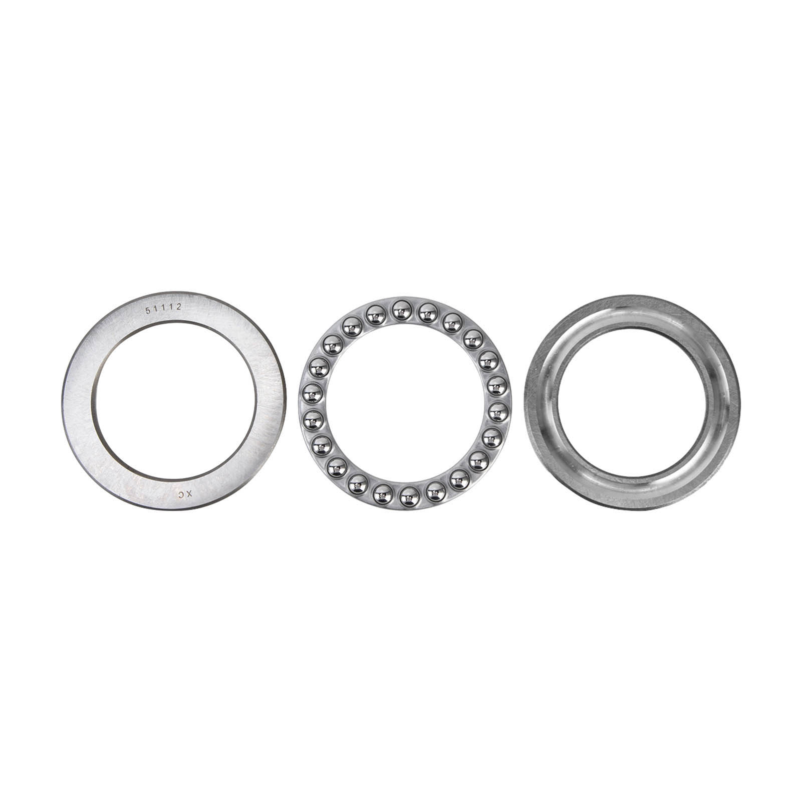 Satz Mit 5 Flachen Axial-schubkugellagern Aus Stahl, Extra Leichte Ausführung, Industriezubehör 51112