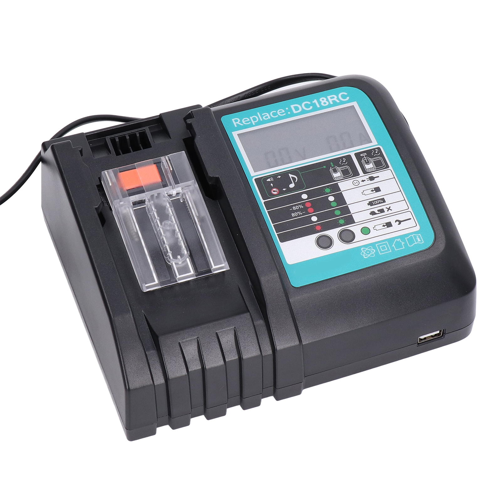 Lithium-akkuladegerät Für Dc18rc 14,4v/18v Li-ionen-akkus Der Serien Bl1860/bl1430, 100–240v (japan-stecker)