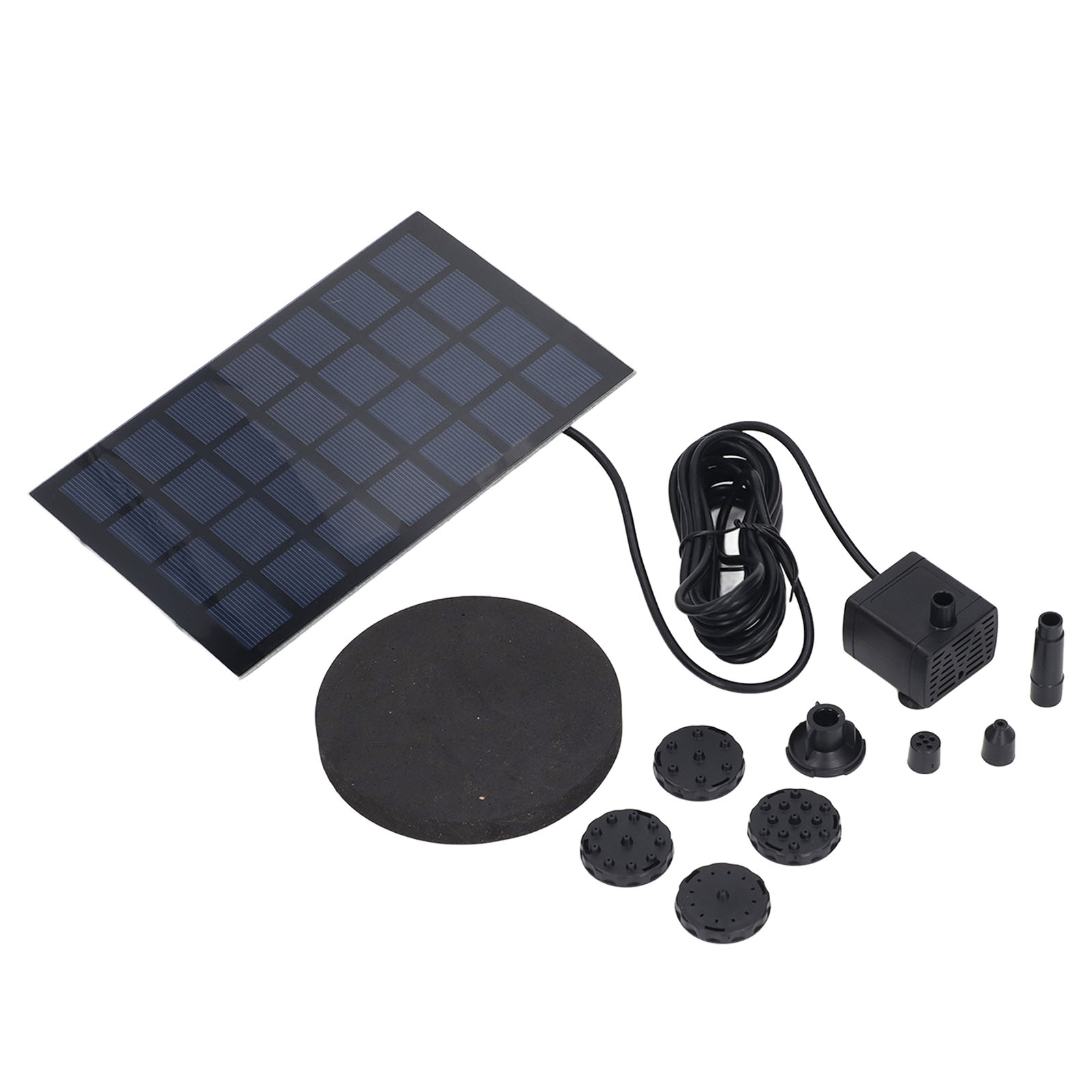 Direkt Angetriebene Solarbrunnenpumpe, 6 Düsen, Geringer Stromverbrauch, Schwimmender Solar-gartenbrunnen, 7 V